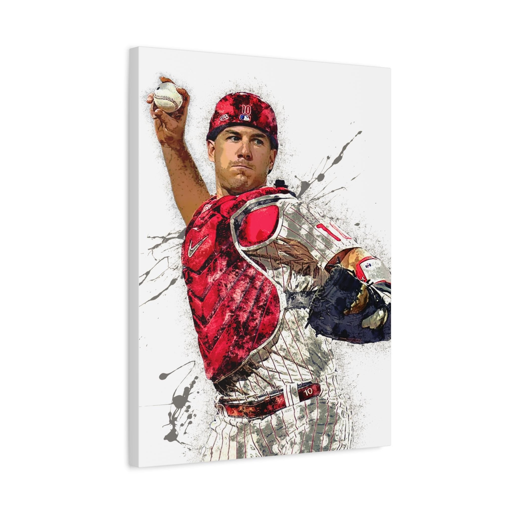 JT Realmuto Poster, Philadelphia Phillies, Gallery Canvas Wrap or Museum-Quality Poster Print, Fine Art, Man Cave, Office or Kids Room