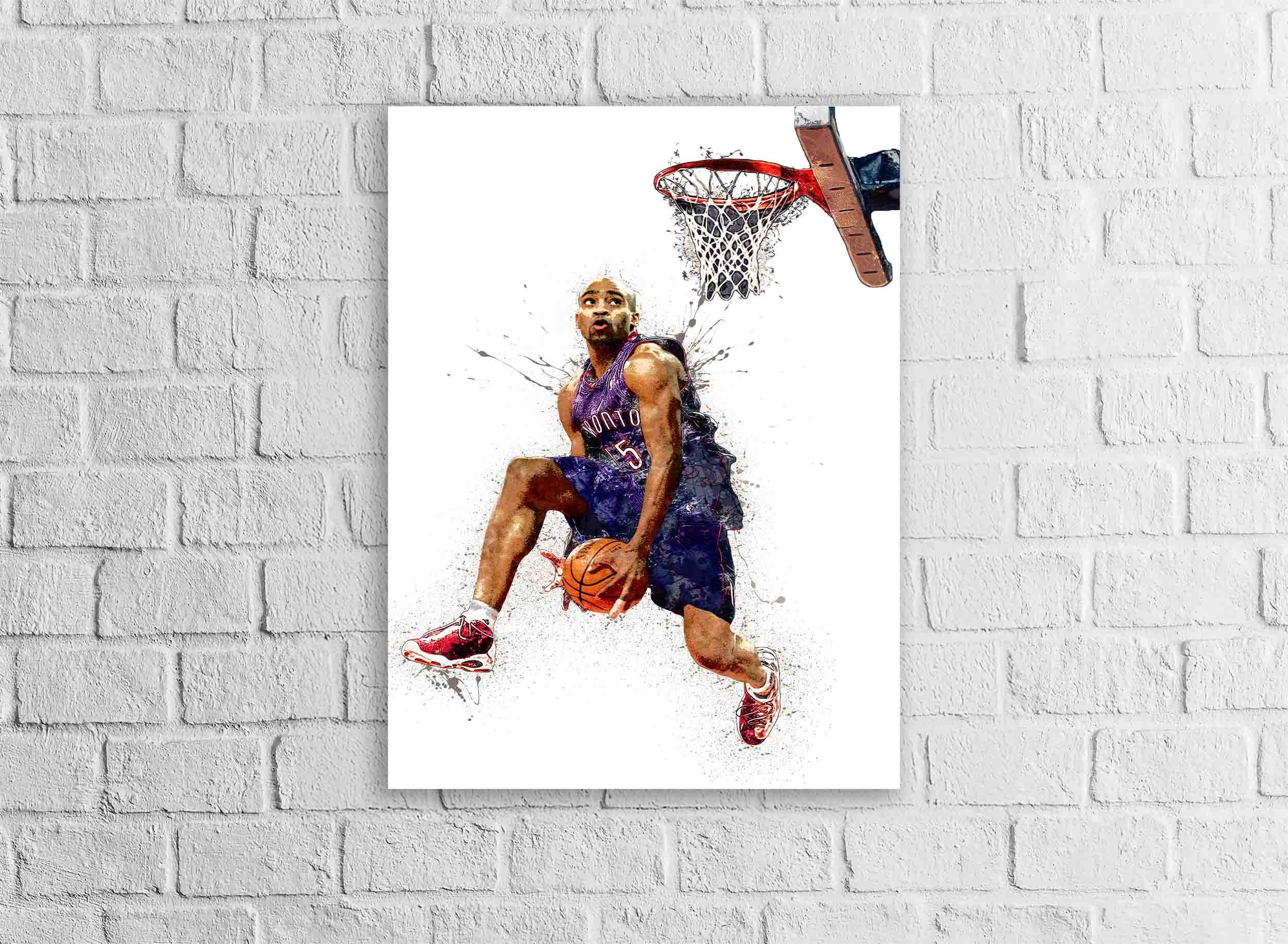 Vince Carter Dunk Poster, Toronto Raptors, Gallery Canvas Wrap or Museum-Quality Poster, Fine Art, Man Cave, Kids room, Dorm Room