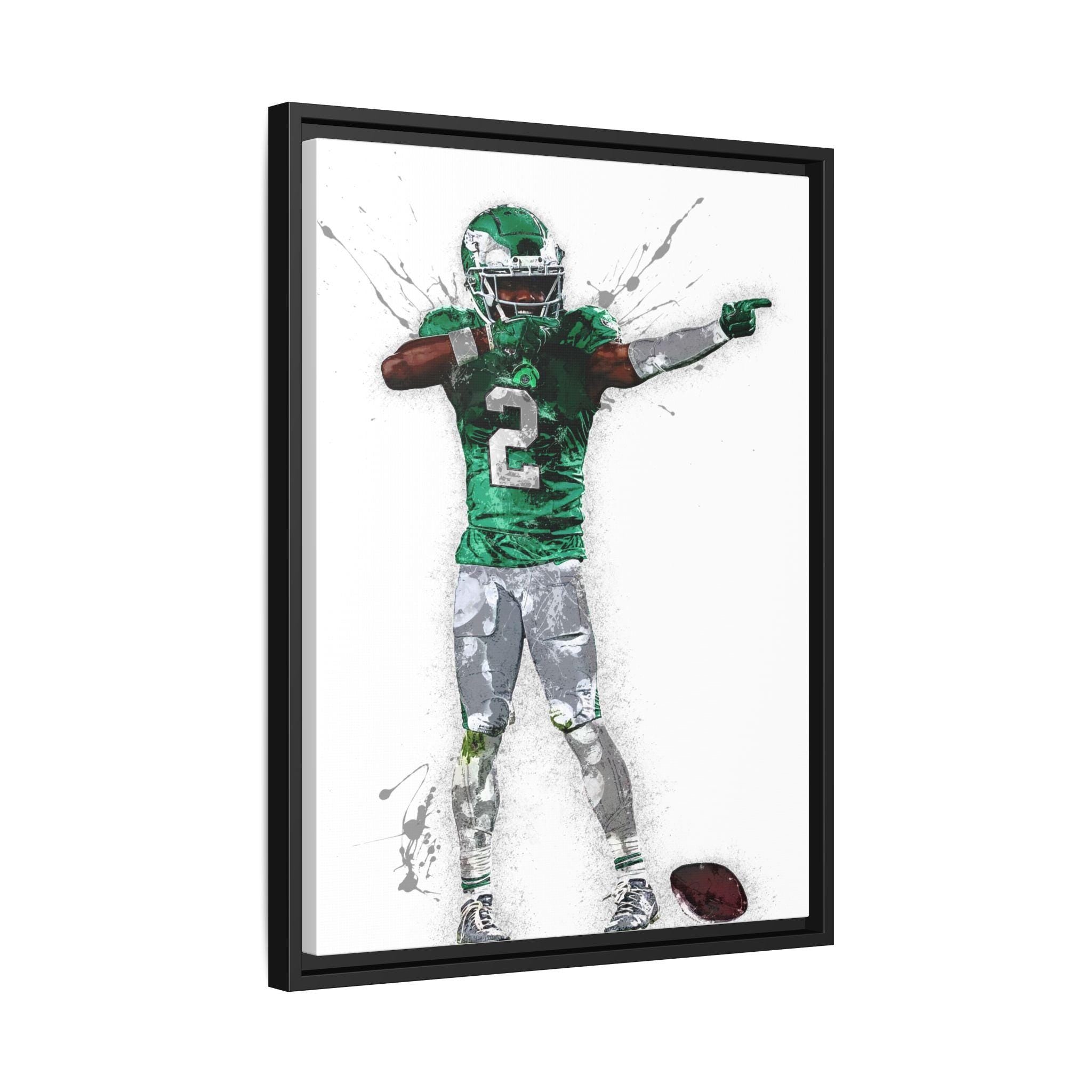 Jahan Dotson Poster, "Touchdown Celebration", Philadelphia Eagles, Gallery Canvas Wrap or Premium Poster, Man Cave, Kids room, Office
