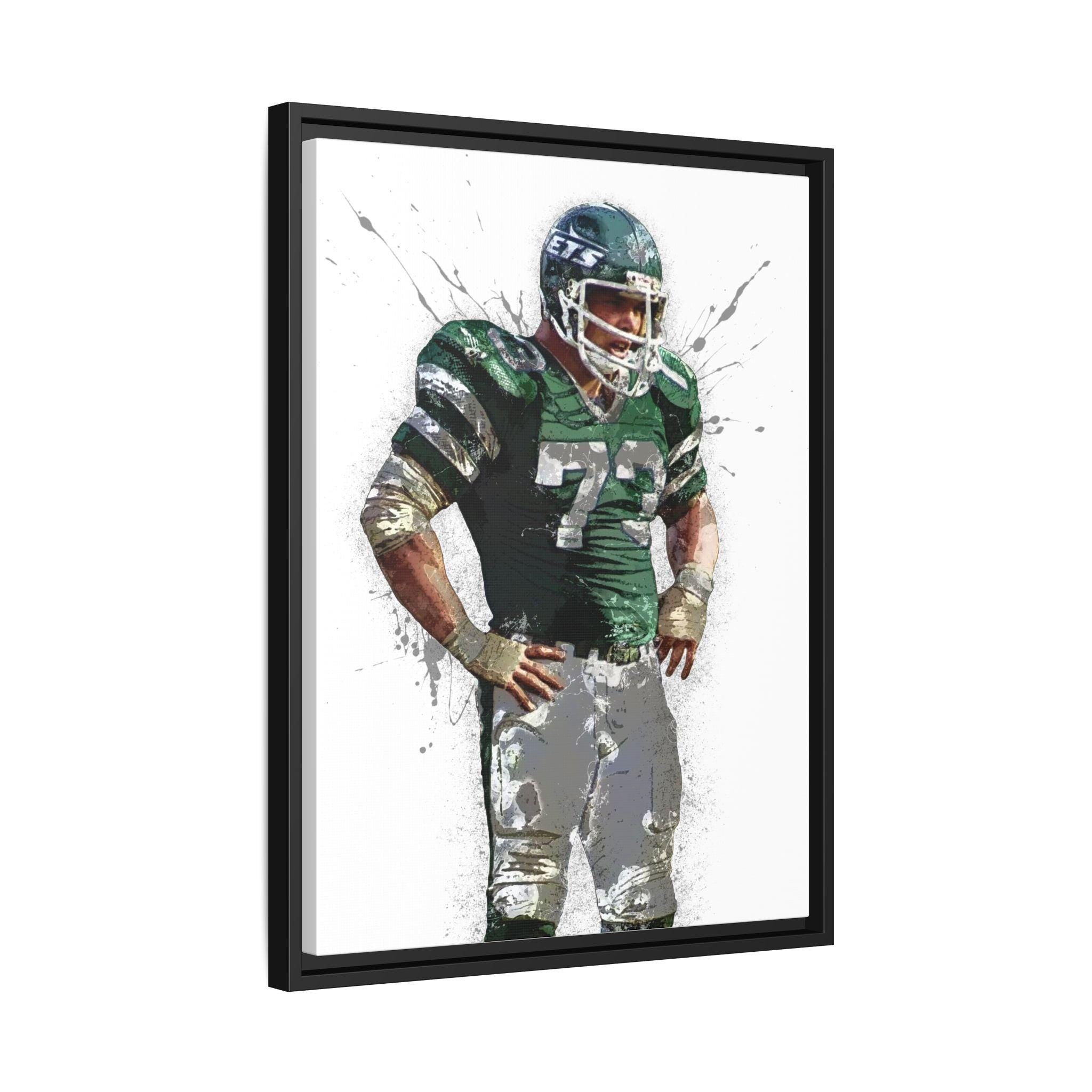 Joe Klecko NY Jets Poster: Fine Art Canvas Wrap, Man Cave Decor