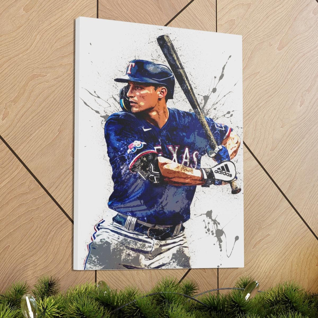 Corey Seager Poster, Texas Rangers, Gallery Canvas Wrap or Museum-Quality Poster, Man Cave, Kids room, Office