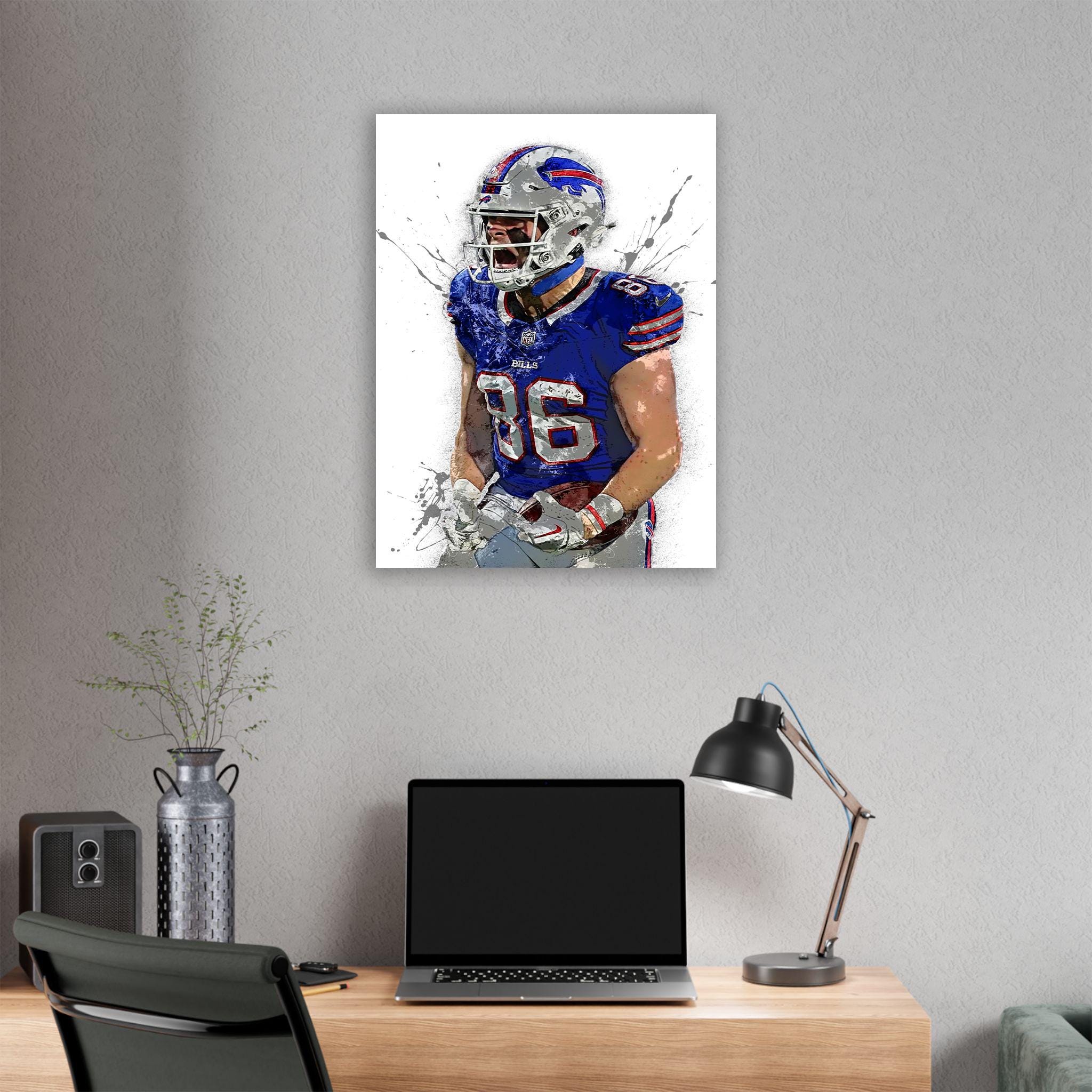 Dalton Kincaid Poster, Buffalo Bills, Gallery Canvas Wrap or Museum-Quality Poster, Fine Art, Wall Decor, Man Cave, Kids room