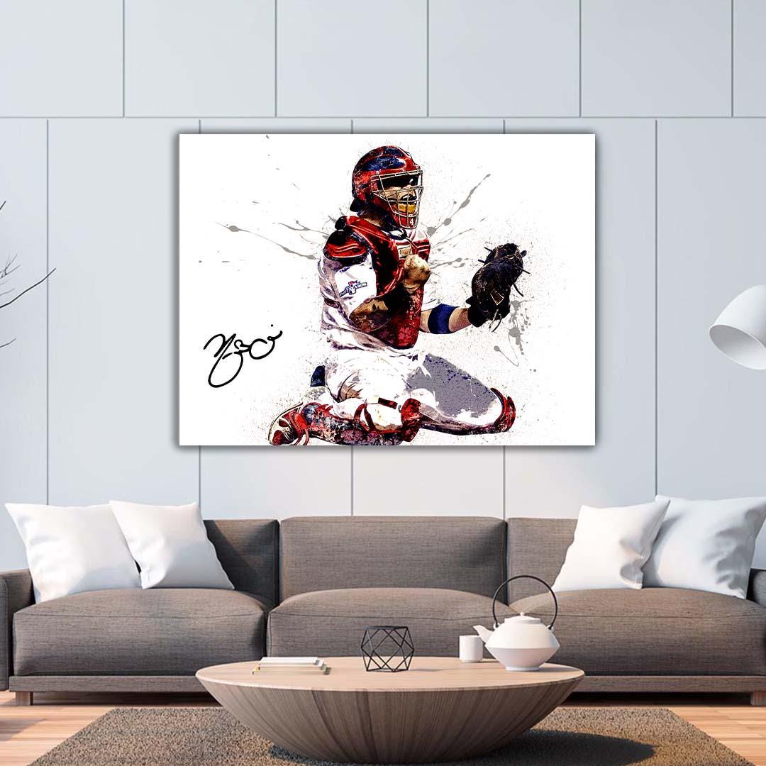 Yadier Molina Poster, St. Louis Cardinals, Gallery Canvas Wrap or Museum-Quality Poster, Fine Art, Man Cave, Kids room, Dorm Room, Kids Room