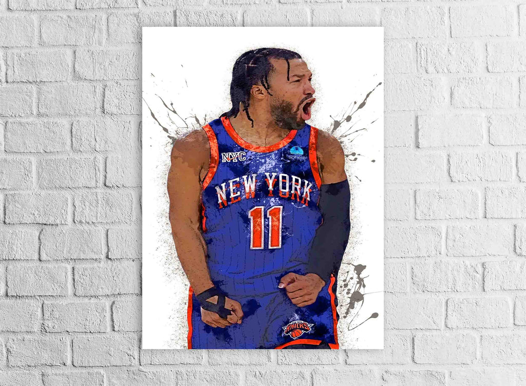 Jalen Brunson Poster, NY Knicks, Gallery Canvas Wrap or Museum-Quality Poster Print, Fine Art, Man Cave, Kids Room, Office, Dorm Room