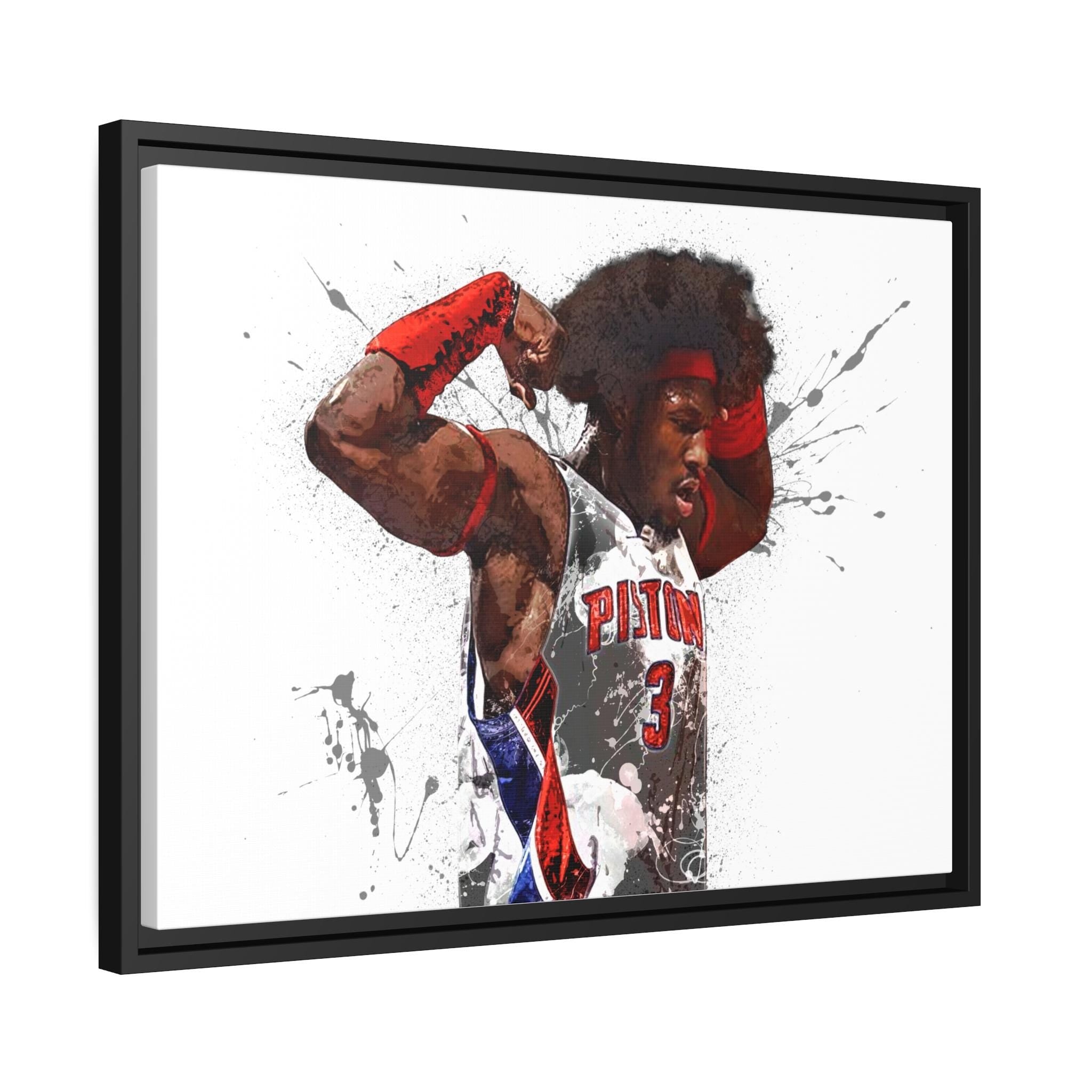 Ben Wallace Poster, Detroit Pistons, Gallery Canvas Wrap or Museum-Quality Poster, Fine Art, Man Cave, Kids room, Dorm Room