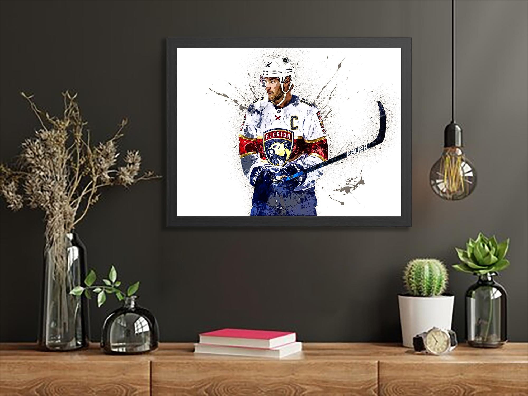 Aleksander Barkov, Florida Panthers, Gallery Canvas Wrap or Museum-Quality Poster Print, Wall Decor for Man Cave, Office or Kids Room