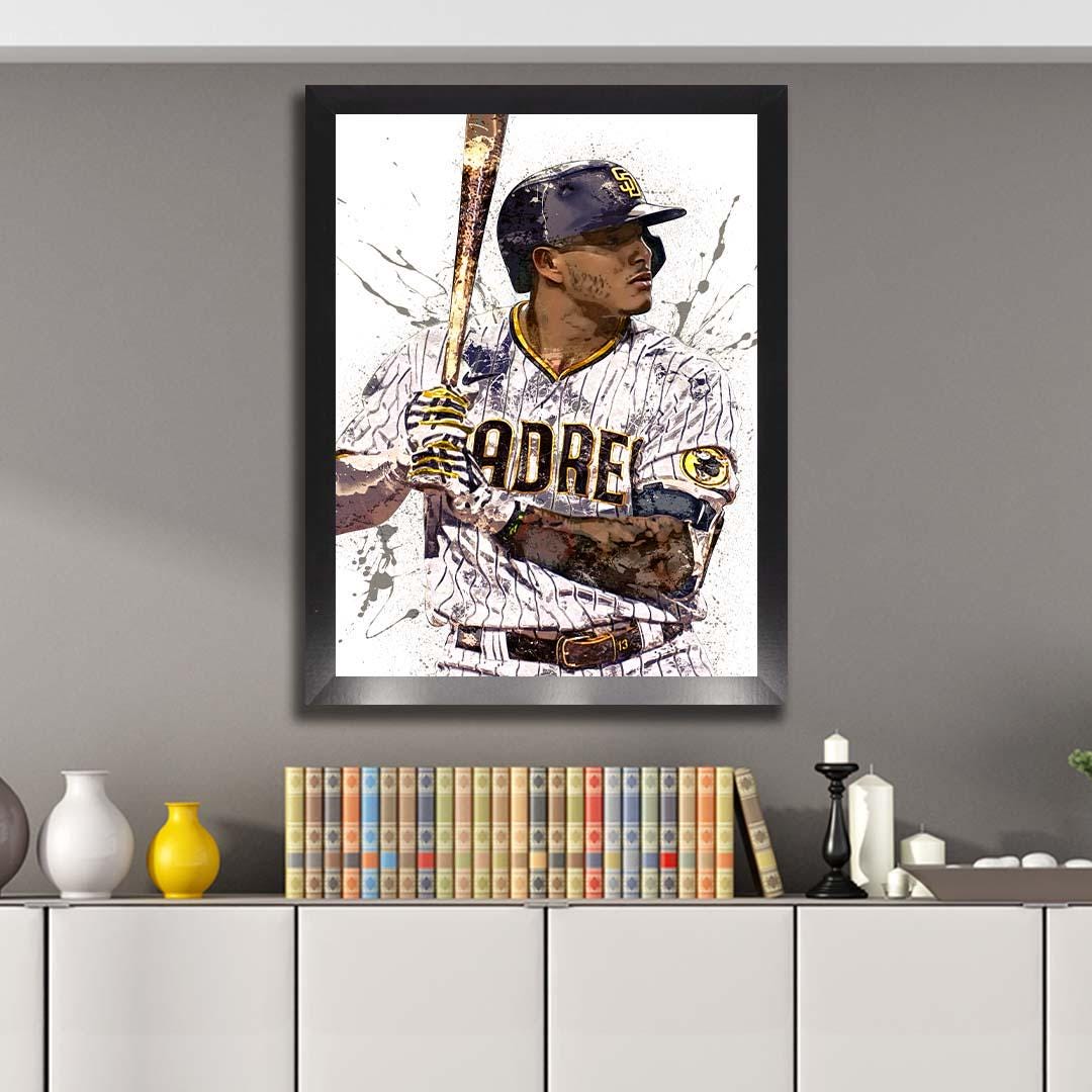 Manny Machado Poster, San Diego Padres, Gallery Canvas Wrap, Fine Art, Wall Decor for Man Cave, Kids room, Dorm Room