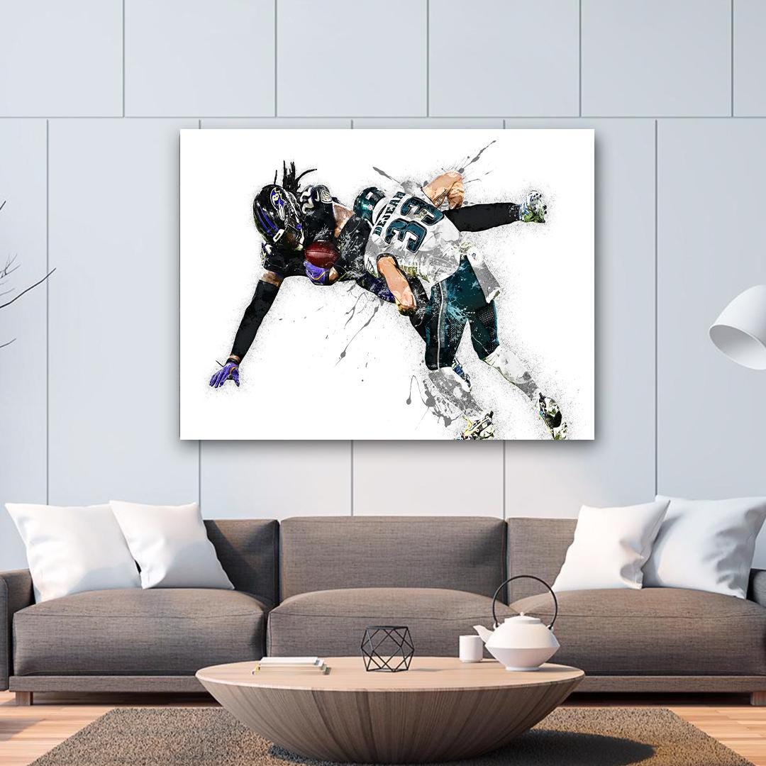 Cooper DeJean, Iconic Tackle Derrick Henry, Philadelphia Eagles, Canvas Wrap or Museum-Quality Poster, Wall Decor for Man Cave, Kids room