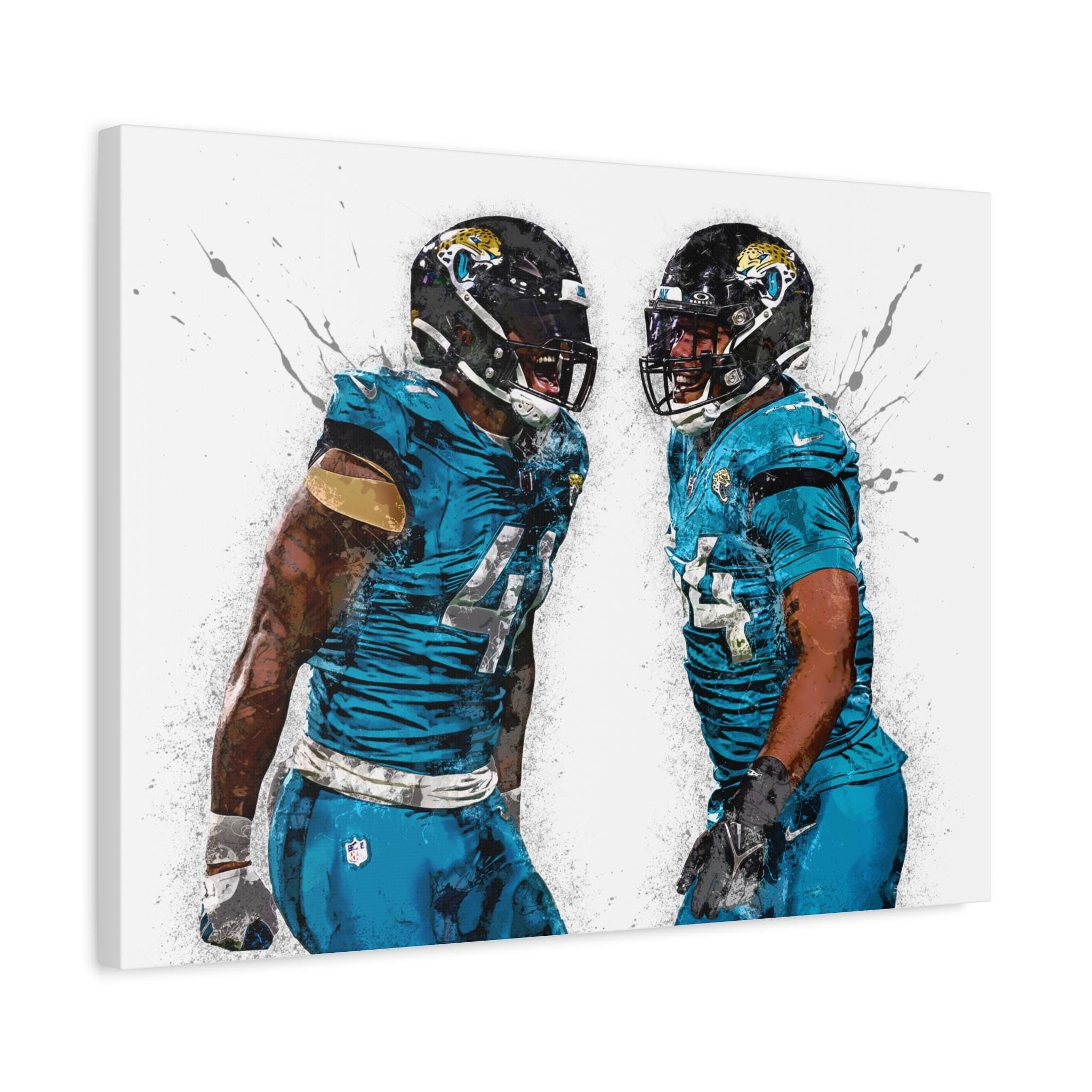 Josh Hines-Allen, Travon Walker Poster, Jacksonville Jaguars, Gallery Canvas Wrap, Wall Decor, Man Cave, Kids room