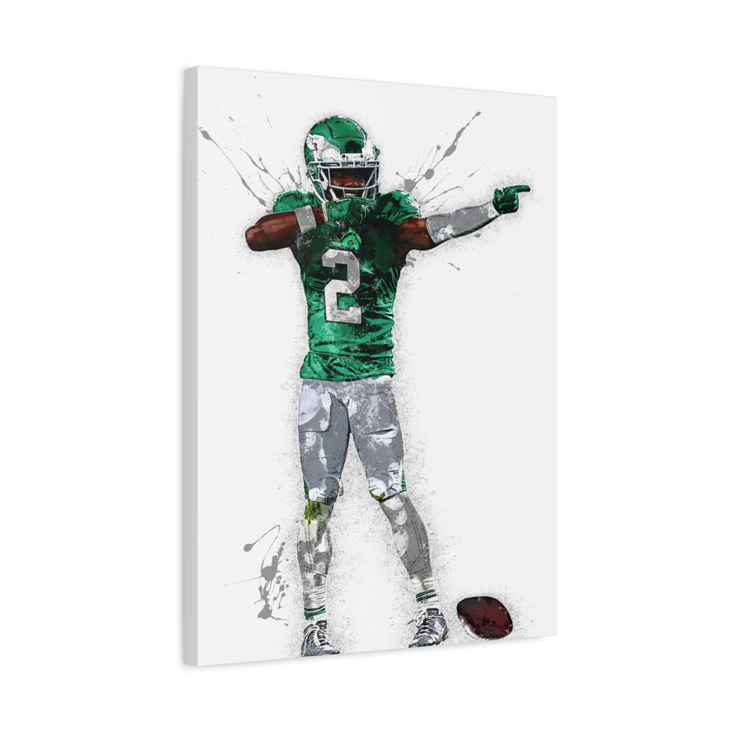 Jahan Dotson Poster, "Touchdown Celebration", Philadelphia Eagles, Gallery Canvas Wrap or Premium Poster, Man Cave, Kids room, Office
