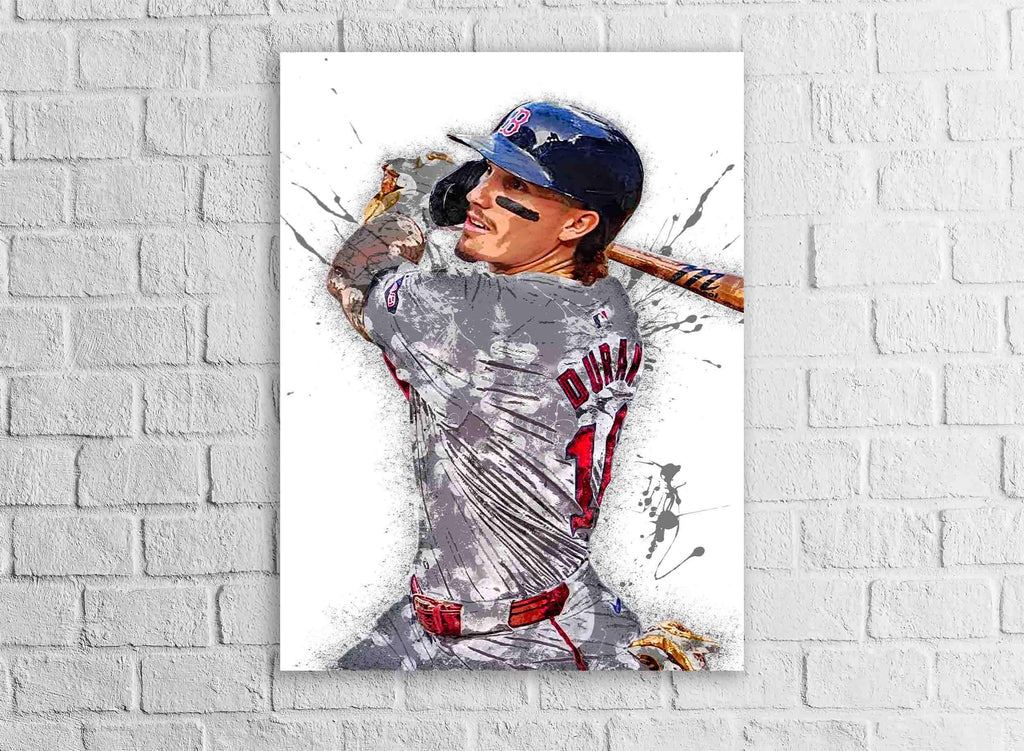 Jarren Duran Poster, Boston Red Sox, Gallery Canvas Wrap or Museum-Quality Poster Print, Fine Art, Man Cave, Office or Kids Room