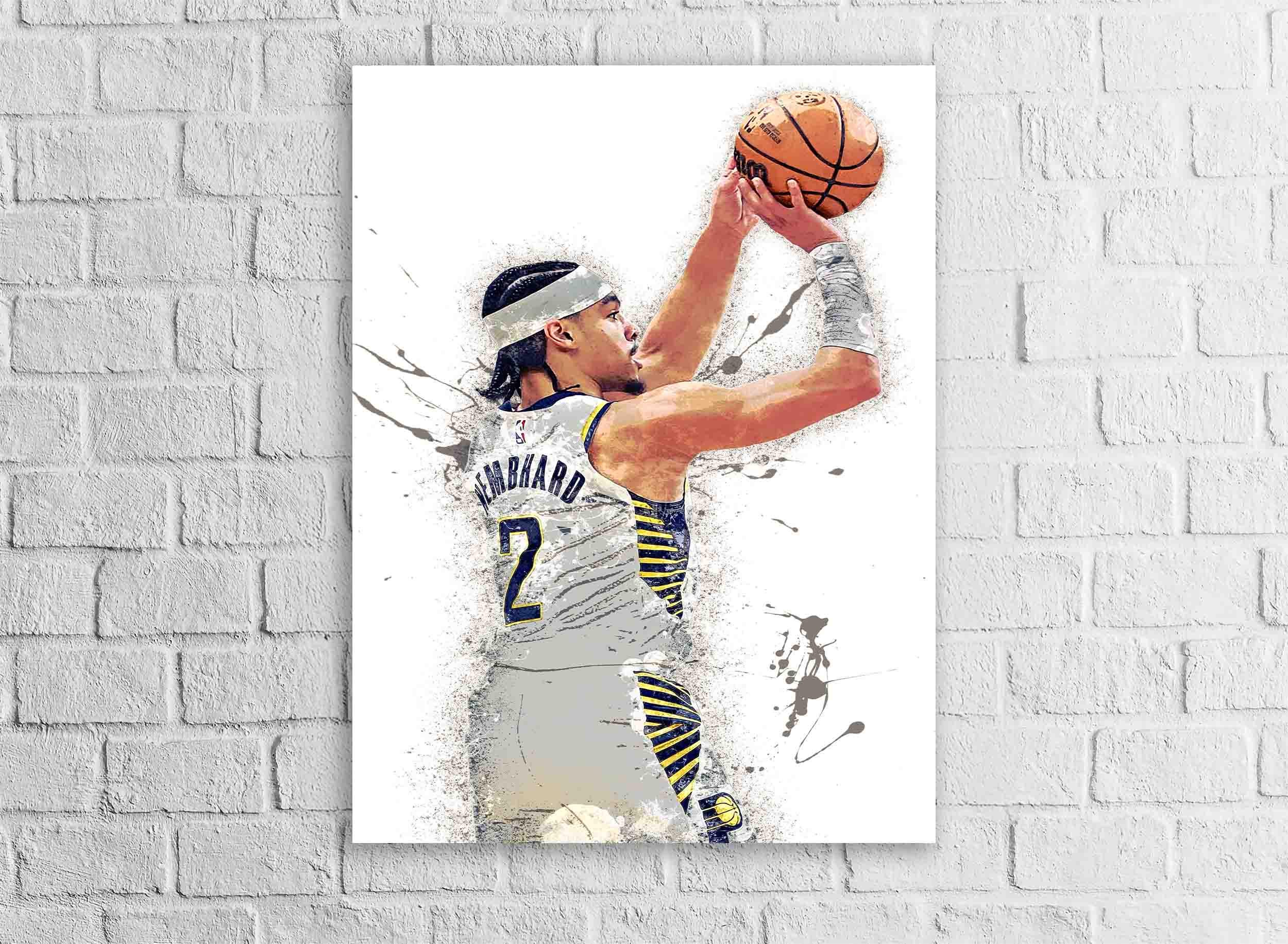 Andrew Nembhard Poster, Indiana Pacers, Gallery Canvas Wrap or Museum-Quality Poster, Fine Art, Man Cave, Kids room, Dorm Room