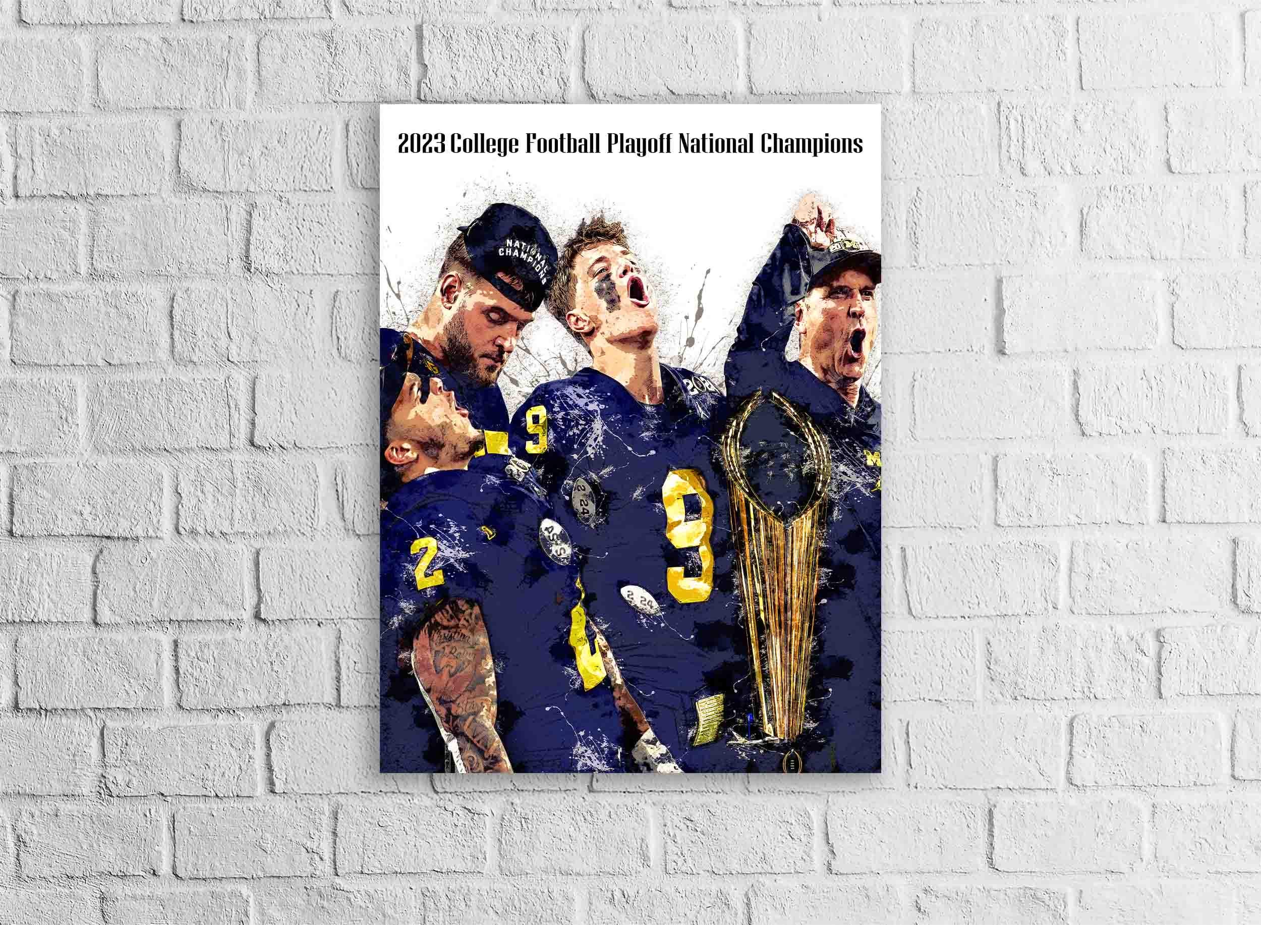 Wolverines Champions Poster, Michigan Wolverines, Gallery Canvas Wrap or Museum-Quality Poster, Fine Art, Man Cave, Kids room, Dorm Room
