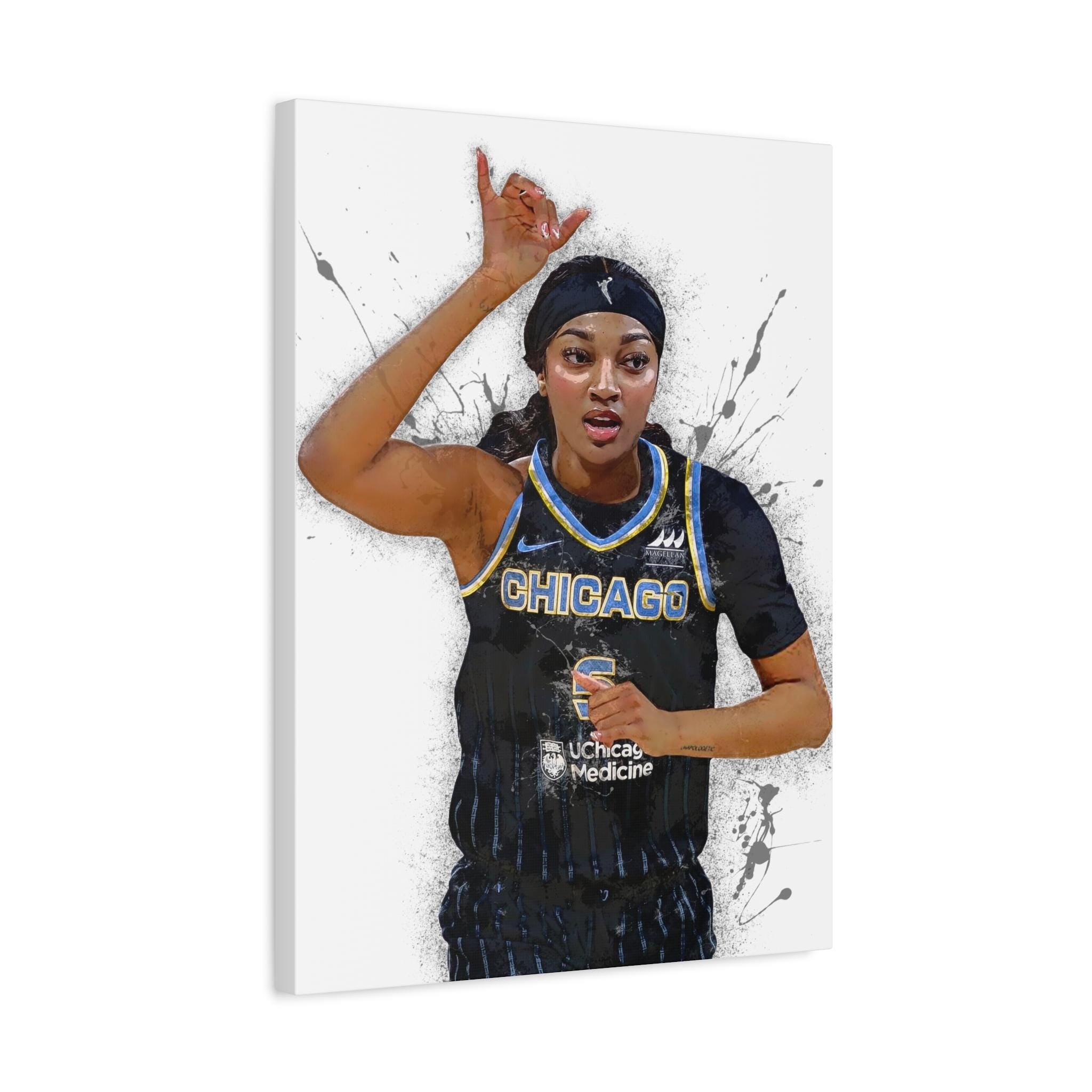 Angel Reese Poster, Chicago Sky, Gallery Canvas Wrap or Museum-Quality Poster Print, Fine Art, Man Cave, Office or Dorm Room