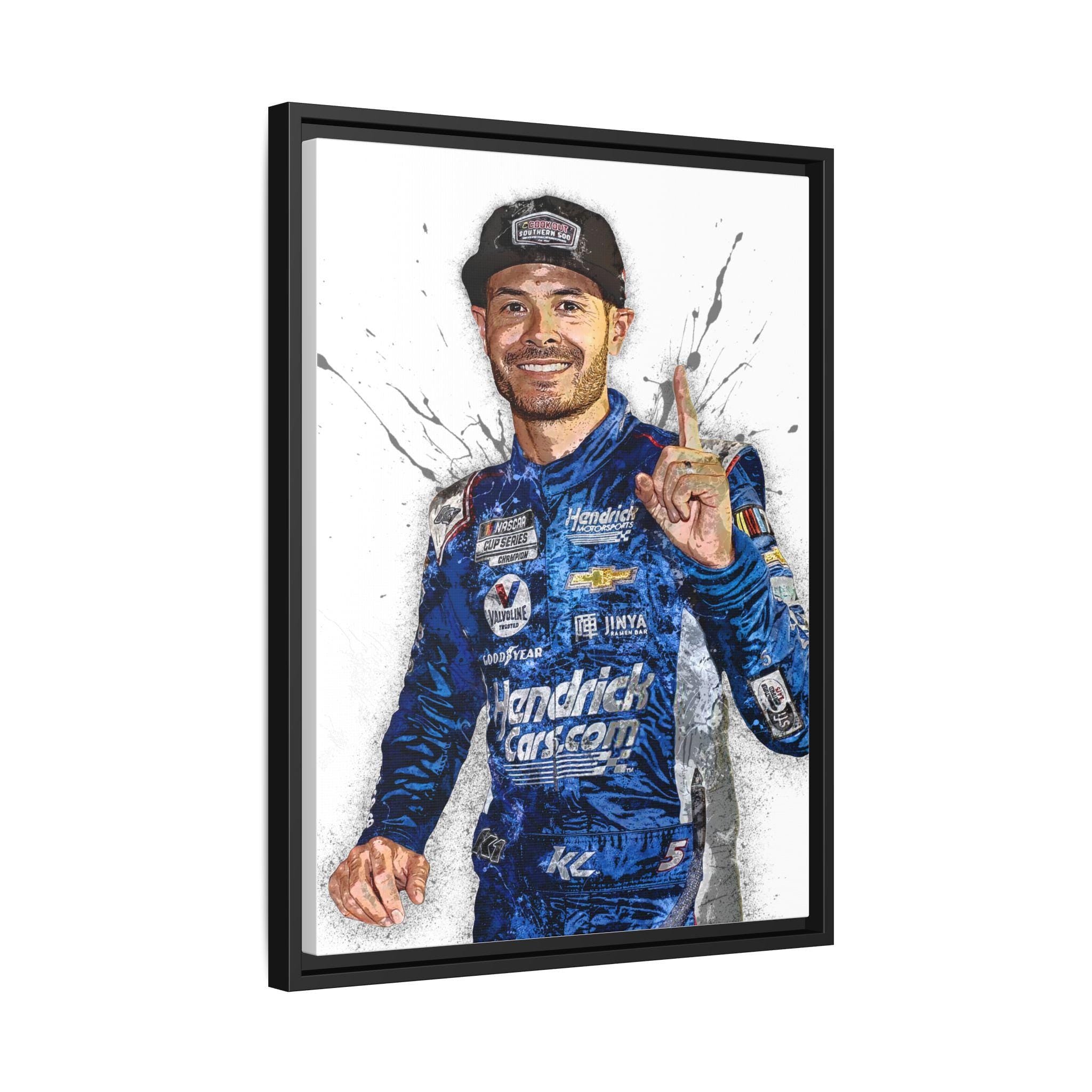 Kyle Larson, Celebration, Nascar, Gallery Canvas Wrap or Museum-Quality Poster, Fine Art, Wall Decor for Man Cave, Kids room, Dorm Room
