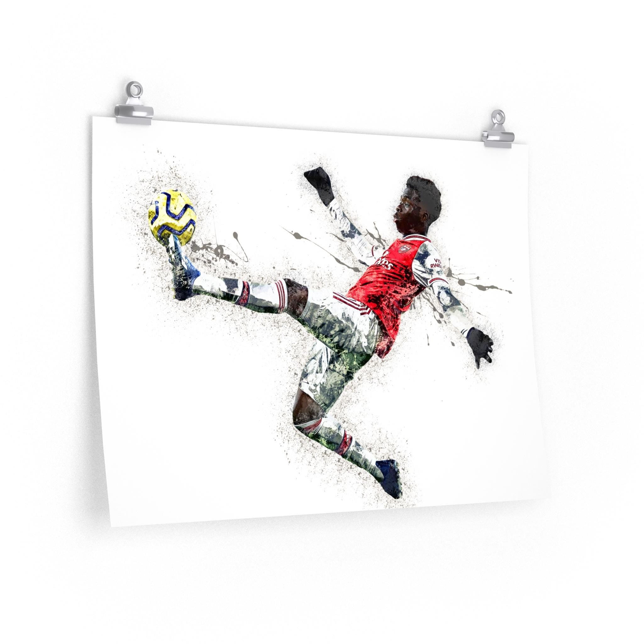 Bukayo Saka Poster Print: Soccer Fine Art, Man Cave Decor