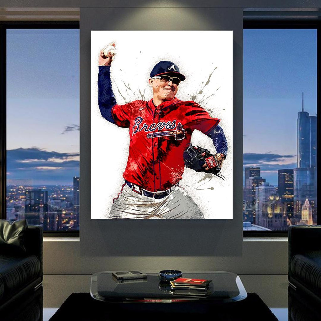 Jesse Chavez, Atlanta Braves, Canvas Wrap or Museum-Quality Poster, Fine Art, Wall Decor for Man Cave, Kids room, Dorm Room