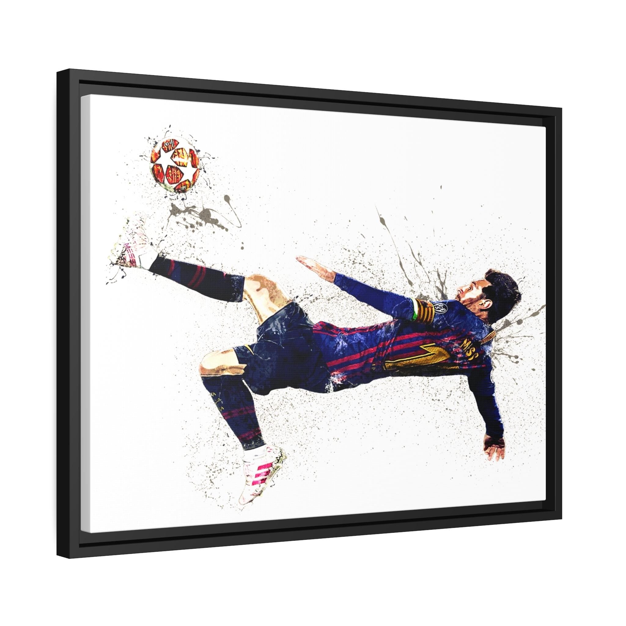 Lionel Messi Poster Print, Iconic Bicycle Kick, Gallery Canvas Wrap or Museum-Quality Poster, Fine Art, Man Cave, Kids room, Dorm Room
