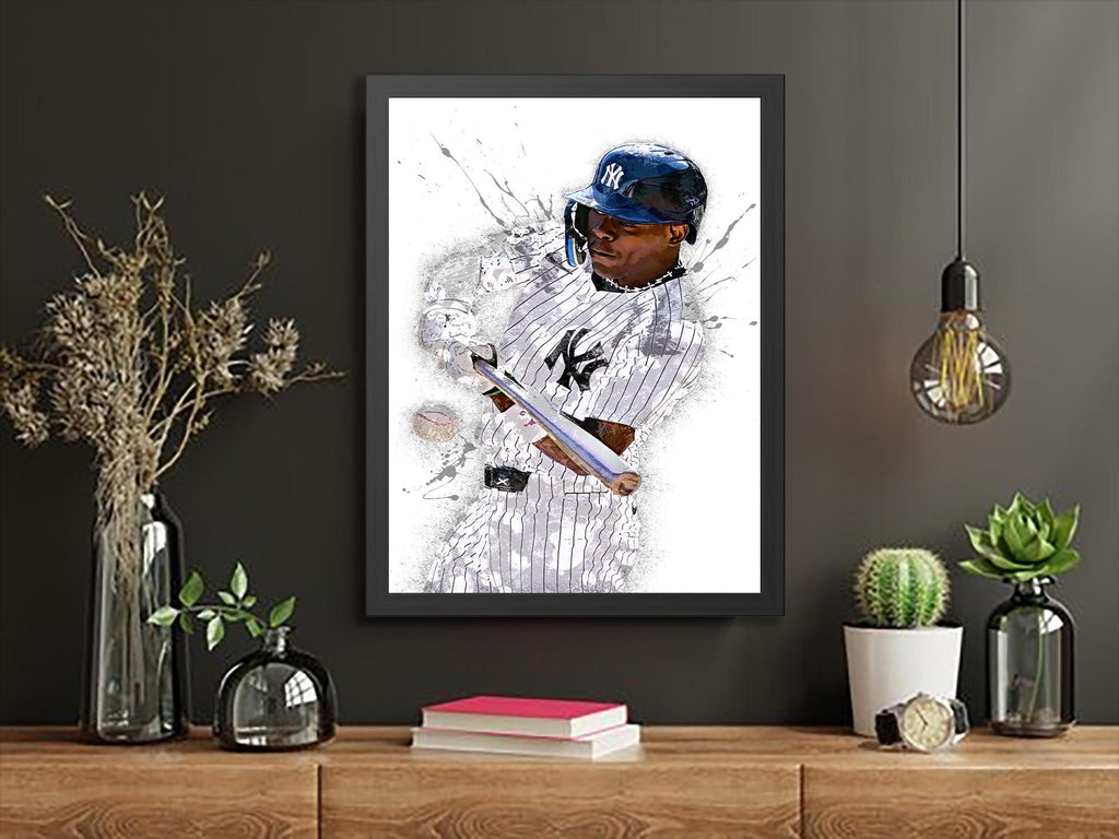 Jazz Chisholm Jr. Poster, NY Yankees, Gallery Canvas Wrap or Museum-Quality Poster Print, Fine Art, Man Cave, Office or Dorm Room