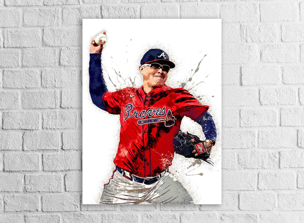 Jesse Chavez, Atlanta Braves, Canvas Wrap or Museum-Quality Poster, Fine Art, Wall Decor for Man Cave, Kids room, Dorm Room