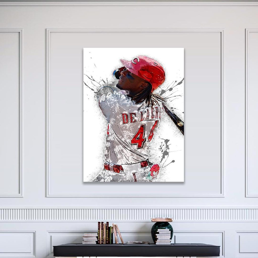 Elly De La Cruz Poster, Cincinnati Reds, Gallery Canvas Wrap or Museum-Quality Poster, Man Cave, Kids room, Office