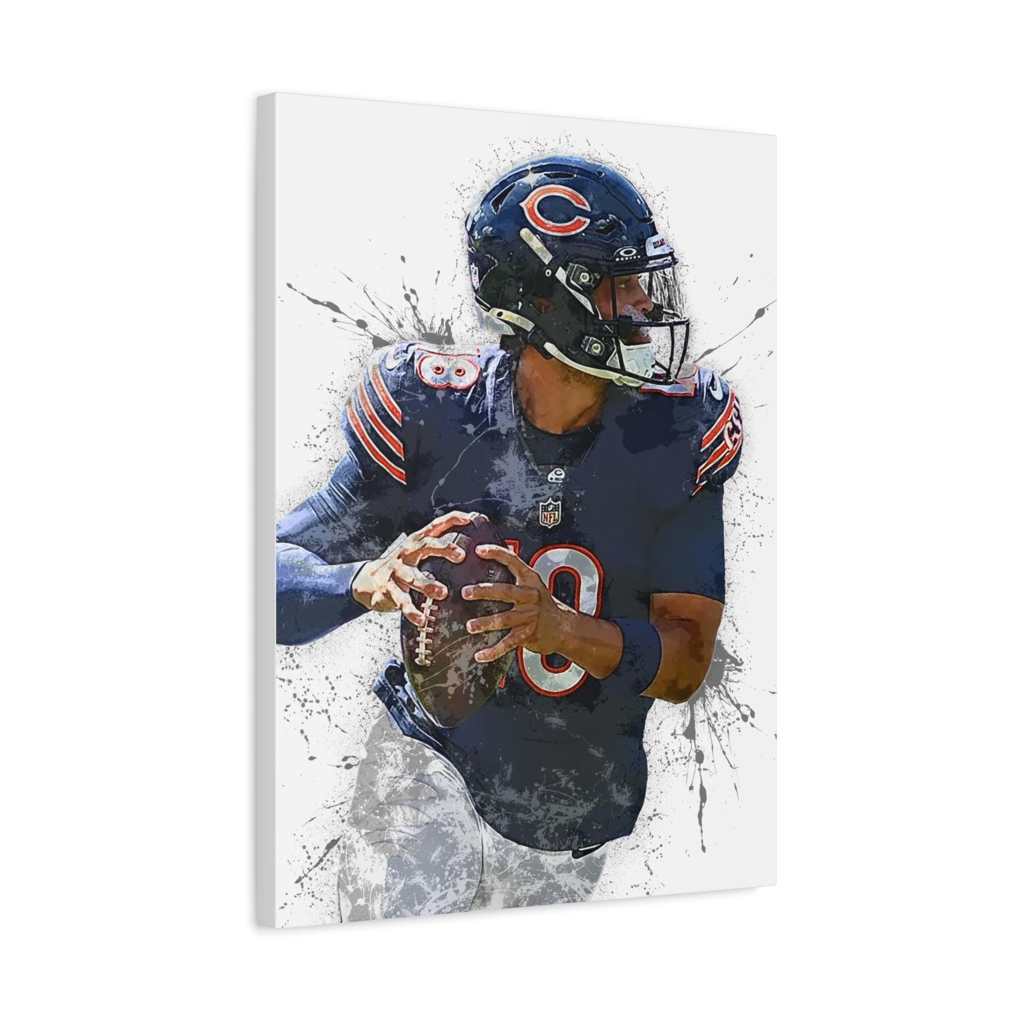 Caleb Williams, Chicago Bears, Gallery Canvas Wrap or Museum-Quality Poster, Fine Art, Wall Decor for Man Cave, Kids room