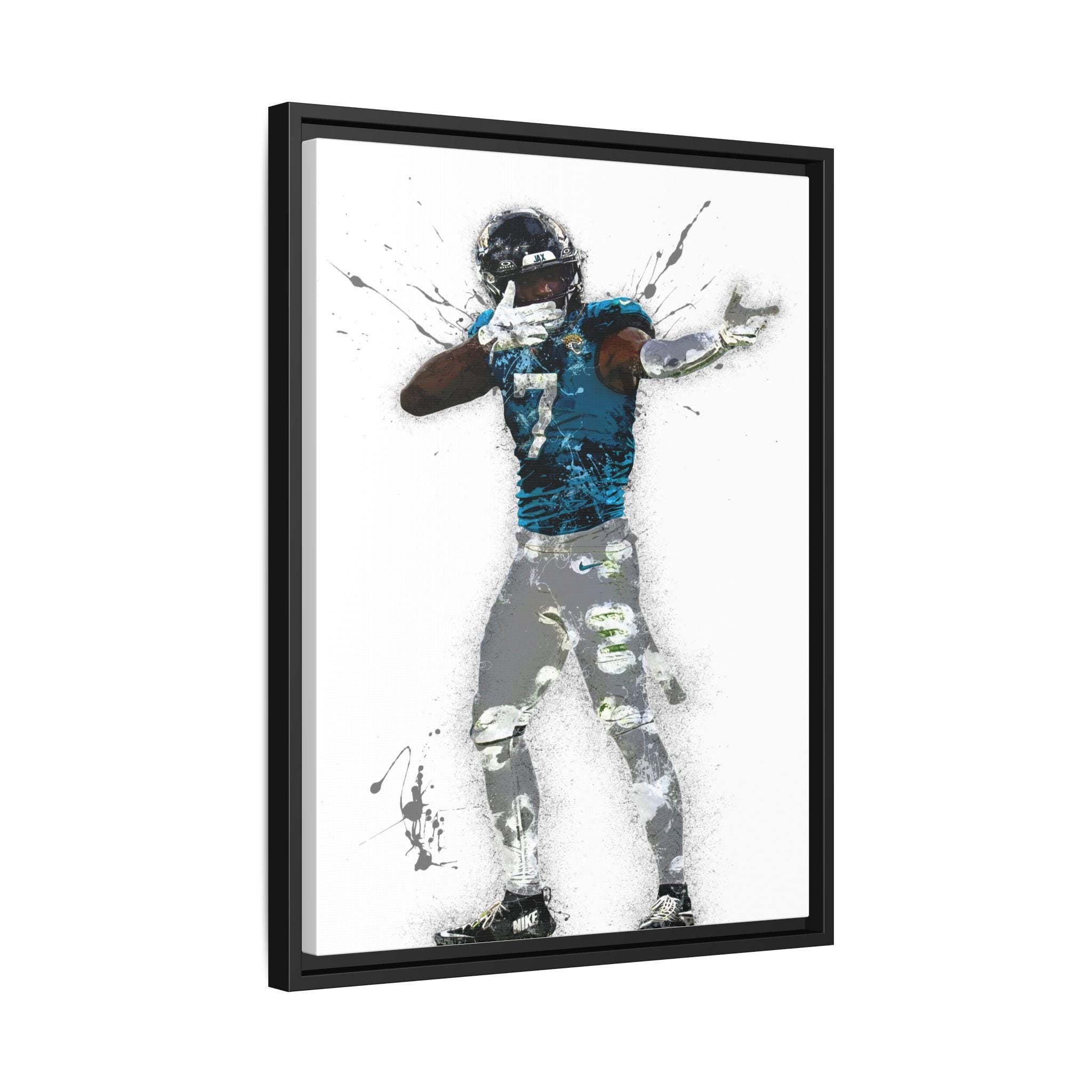 Brian Thomas Jr. Poster, Jacksonville Jaguars, Gallery Canvas Wrap or Museum-Quality Poster, Fine Art, Wall Decor for Man Cave, Kids room