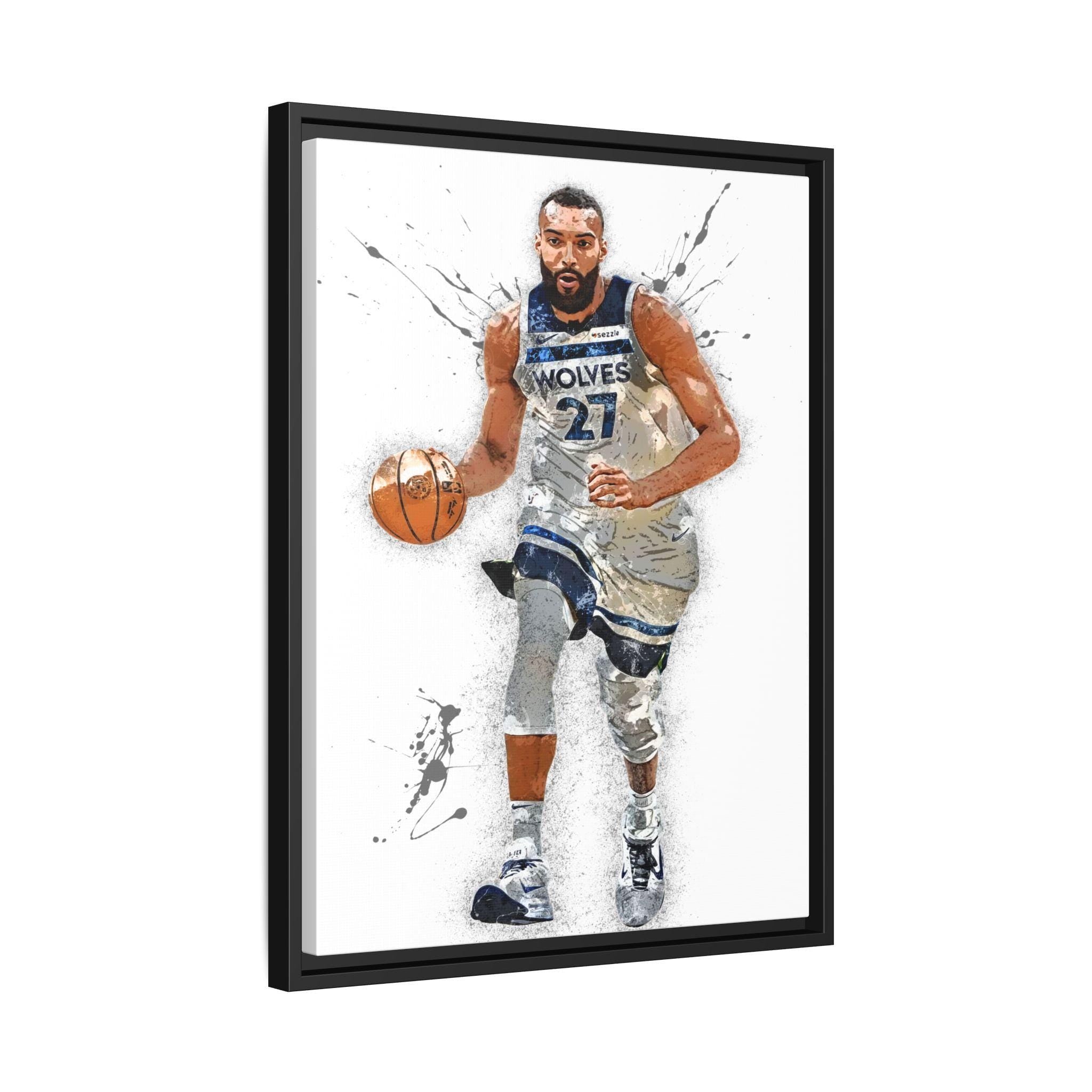 Rudy Gobert Poster, Minnesota Timberwolves, Gallery Canvas Wrap or Museum-Quality Poster, Fine Art, Man Cave, Kids room, Dorm Room