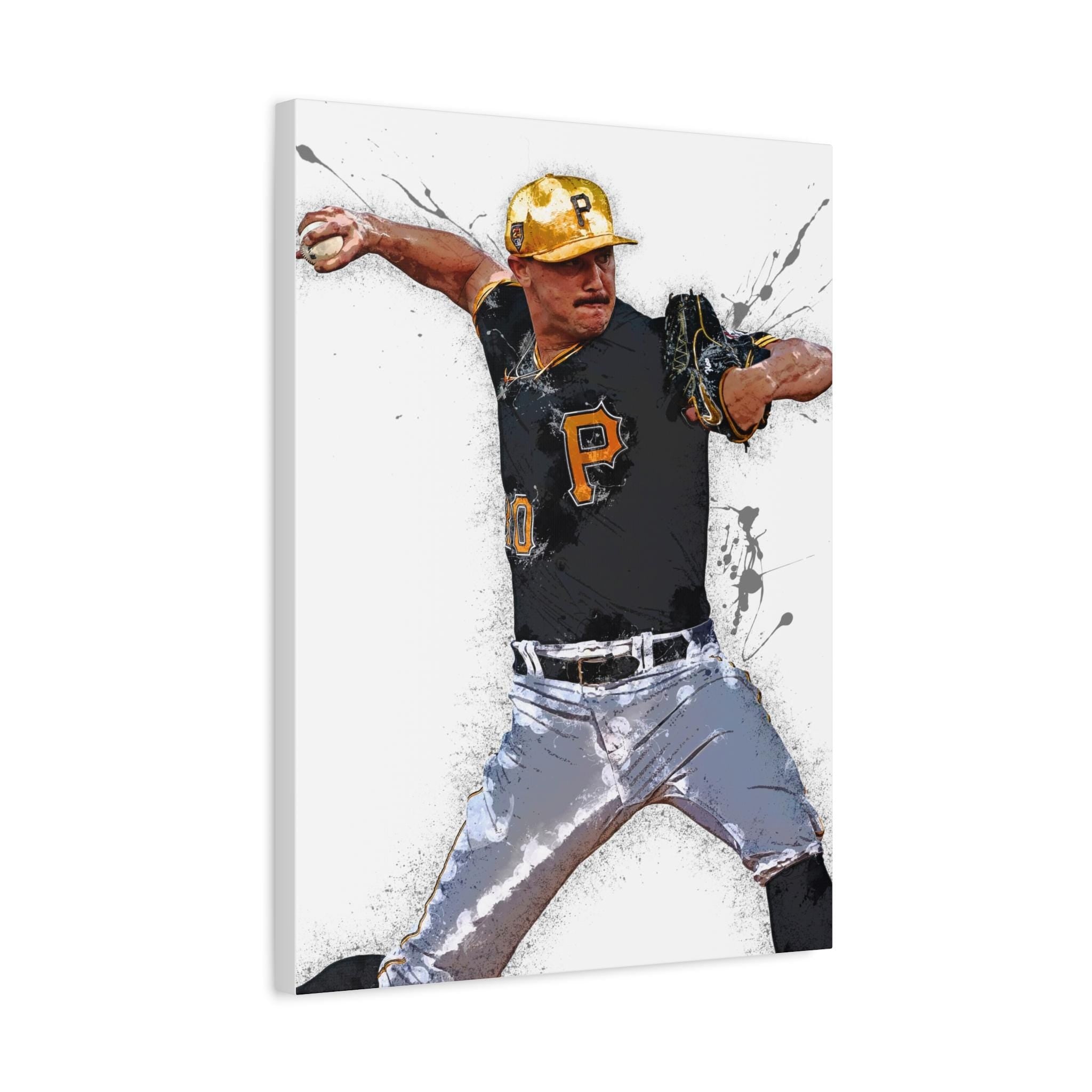 Paul Skenes Poster, Pittsburgh Pirates, Gallery Canvas Wrap or Museum-Quality Poster Print, Man Cave, Office, Dorm Room or Kids Room