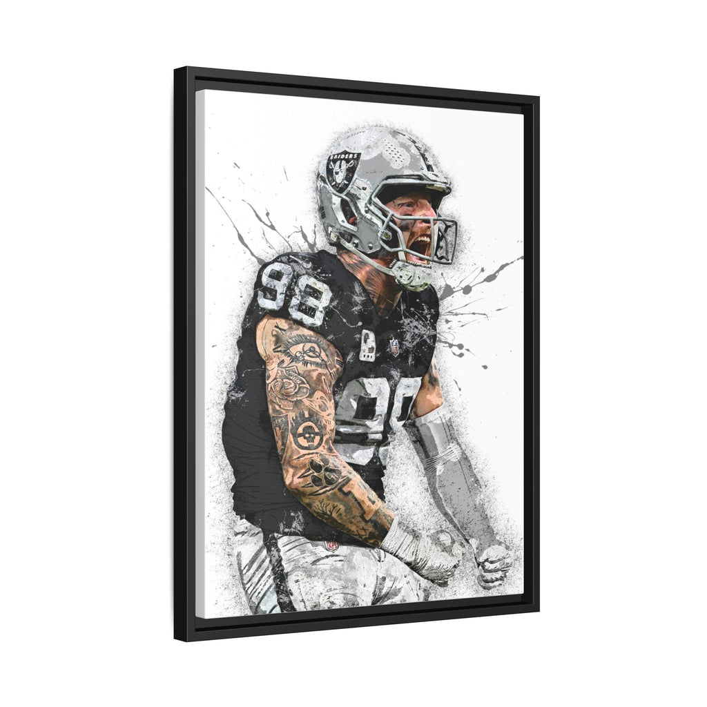 Maxx Crosby Poster, Las Vegas Raiders, Gallery Canvas Wrap or Museum-Quality Poster, Fine Art, Man Cave, Kids room, Office