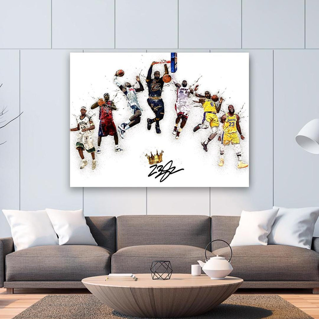 Lebron James, Through the Years, Gallery Canvas Wrap or Museum-Quality Poster, Fine Art, Man Cave, Kids room, Dorm Room