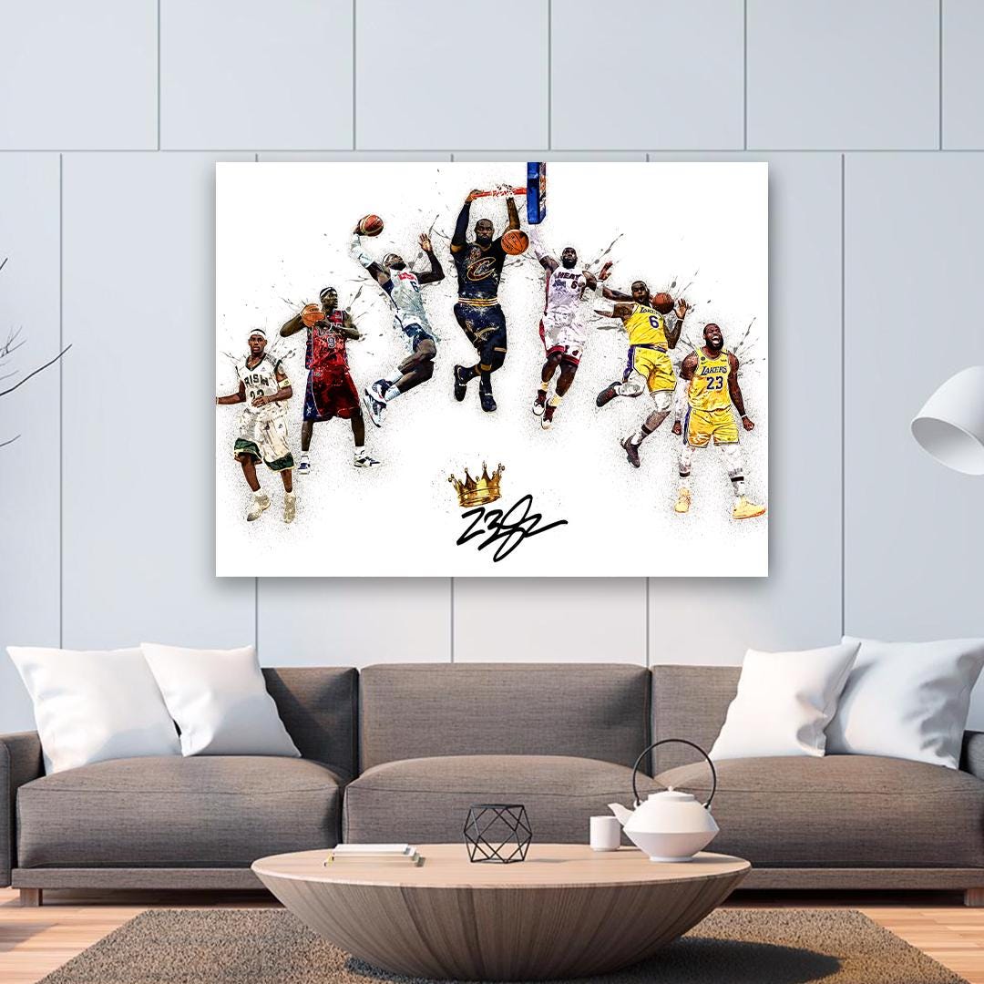 Lebron James, Through the Years, Gallery Canvas Wrap or Museum-Quality Poster, Fine Art, Man Cave, Kids room, Dorm Room