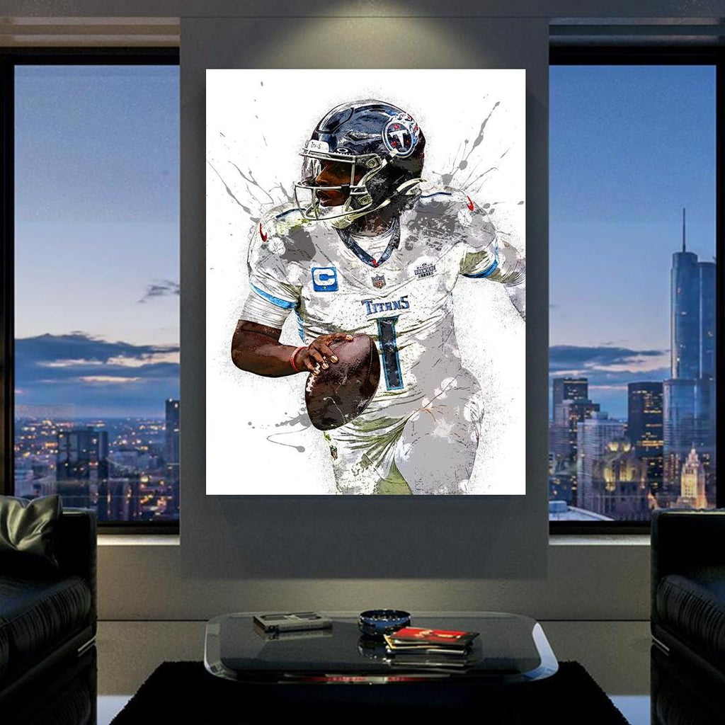Cam Ward Poster, Tennessee Titans, Gallery Canvas Wrap: Man Cave, Kids room, Office Wall Art