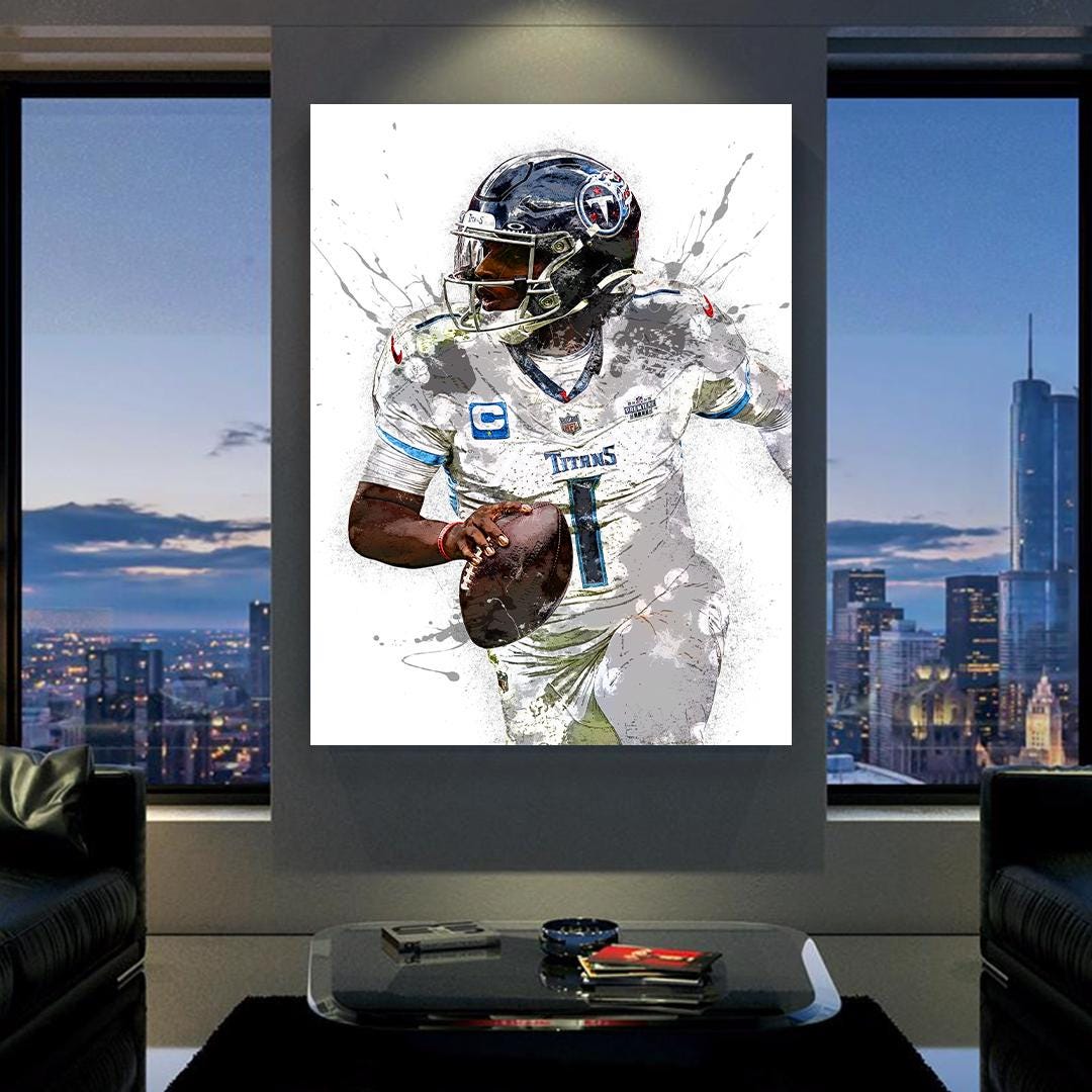 Cam Ward Poster, Tennessee Titans, Gallery Canvas Wrap: Man Cave, Kids room, Office Wall Art