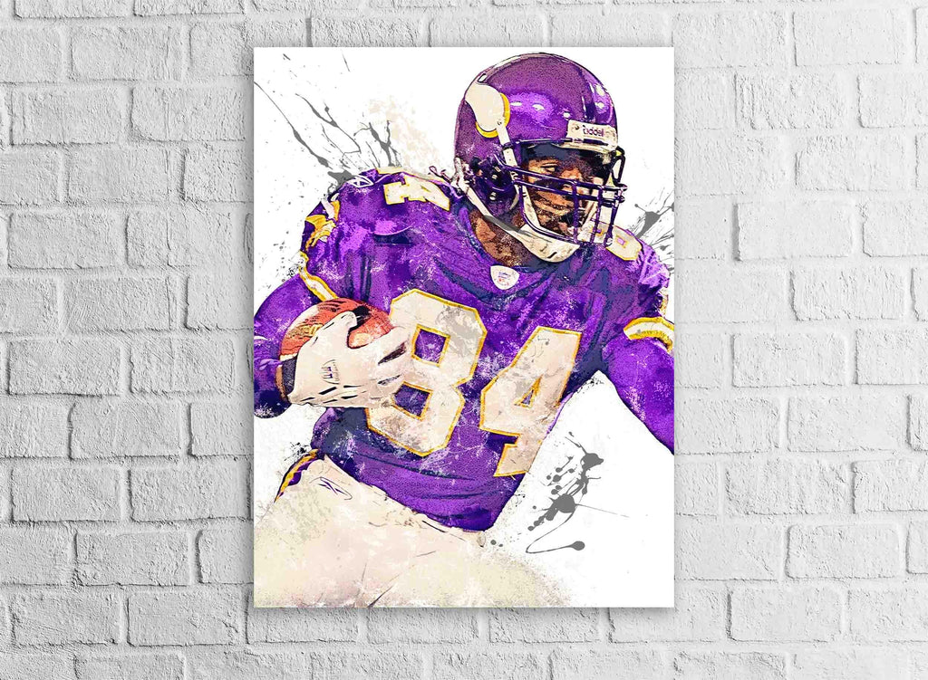 Randy Moss Poster, Minnesota Vikings, Canvas Wrap or Museum-Quality Poster, Fine Art, Wall Decor, Man Cave, Kids room