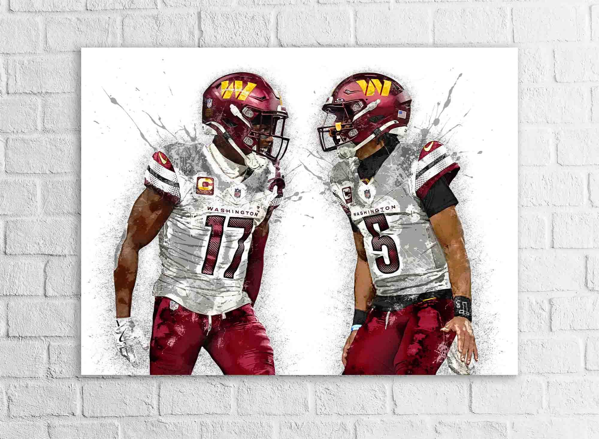 Jayden Daniels, Terry McLaurin, Washington Commanders, Gallery Canvas Wrap or Premium Poster, Fine Art, Man Cave, Kids room, Office