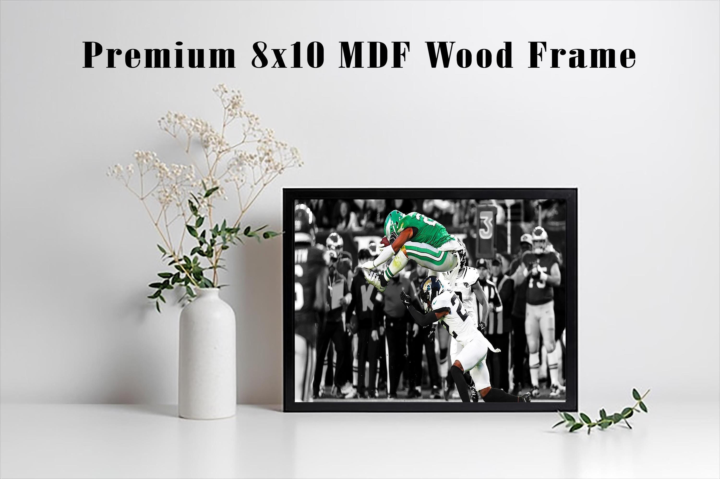 Saquon Barkley, Reverse Hurdle, Philadelphia Eagles, 8"x10" Black Framed Poster