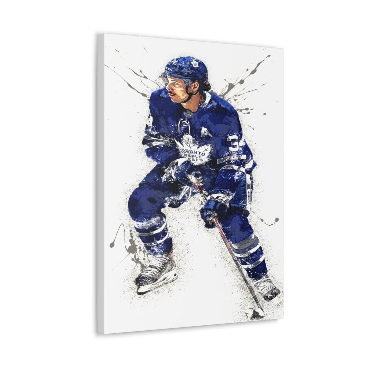Auston Matthews Poster, Toronto Maple Leafs, Gallery Canvas Wrap or Museum-Quality Poster Print, Man Cave, Office or Kids Room
