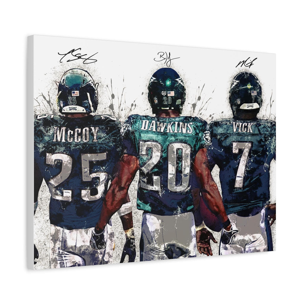 Brian Dawkins, Michael Vick, LeSean McCoy, Philadelphia Eagles, Canvas Wrap or Museum-Quality Poster, Fine Art, Man Cave, Kids room
