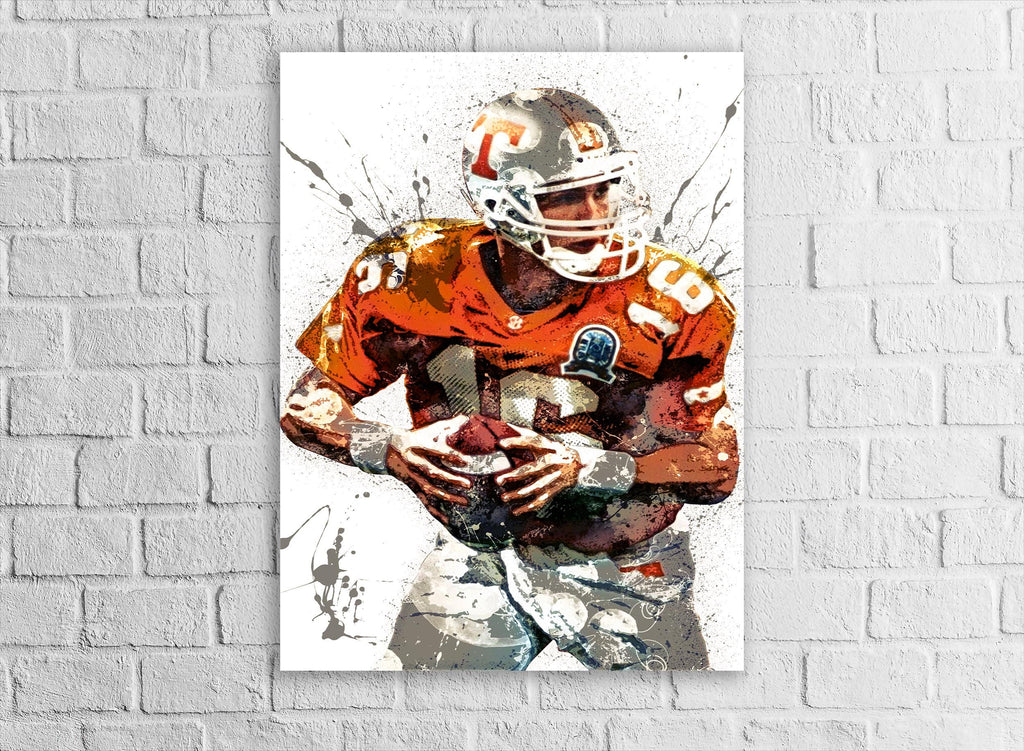 Peyton Manning Poster, Tennessee, Gallery Canvas Wrap or Museum-Quality Poster, Fine Art, Man Cave, Kids room