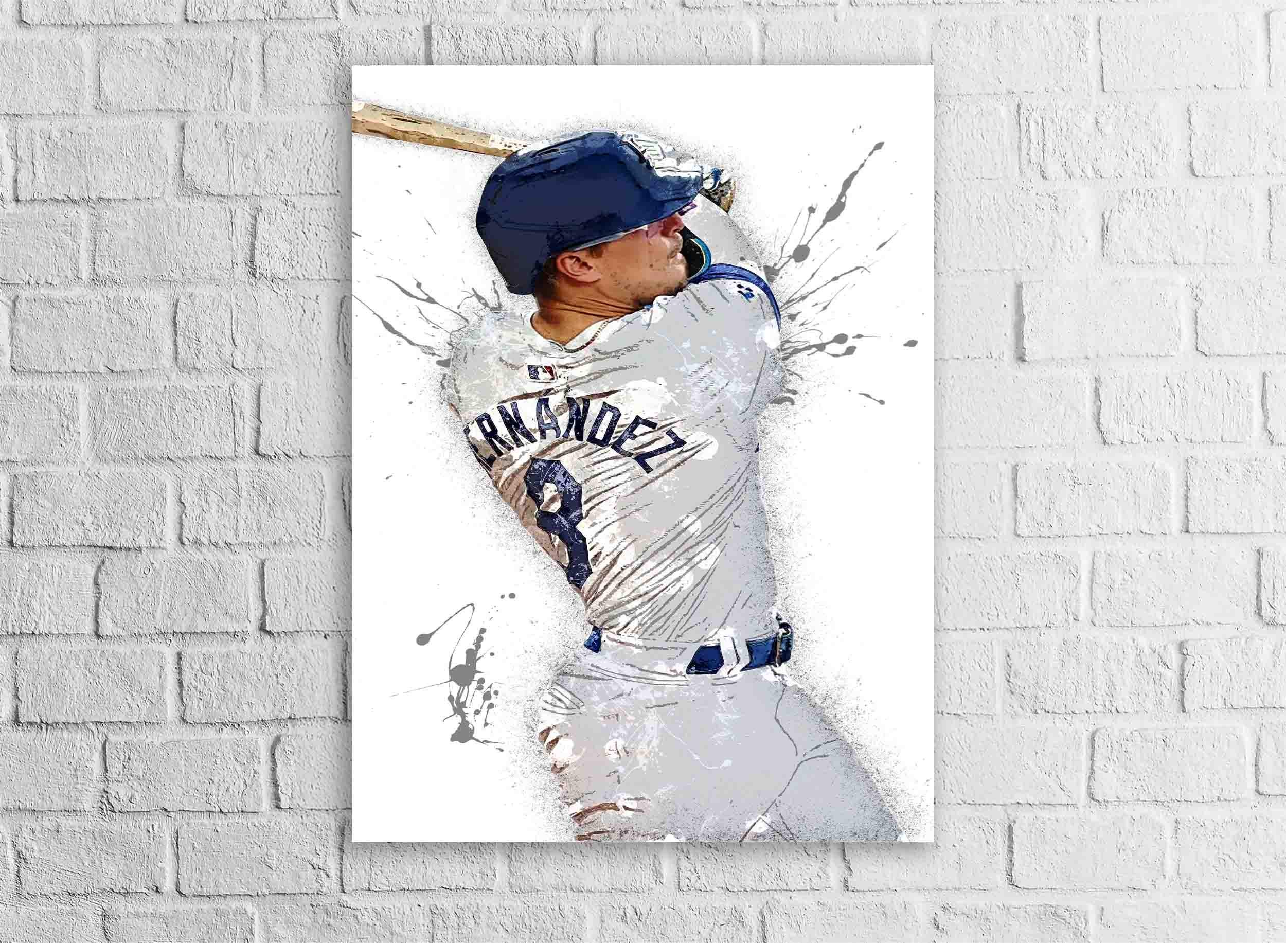 Kiké Hernández Poster, Los Angeles Dodgers, Gallery Canvas Wrap, Fine Art, Wall Decor for Man Cave, Kids room, Dorm Room