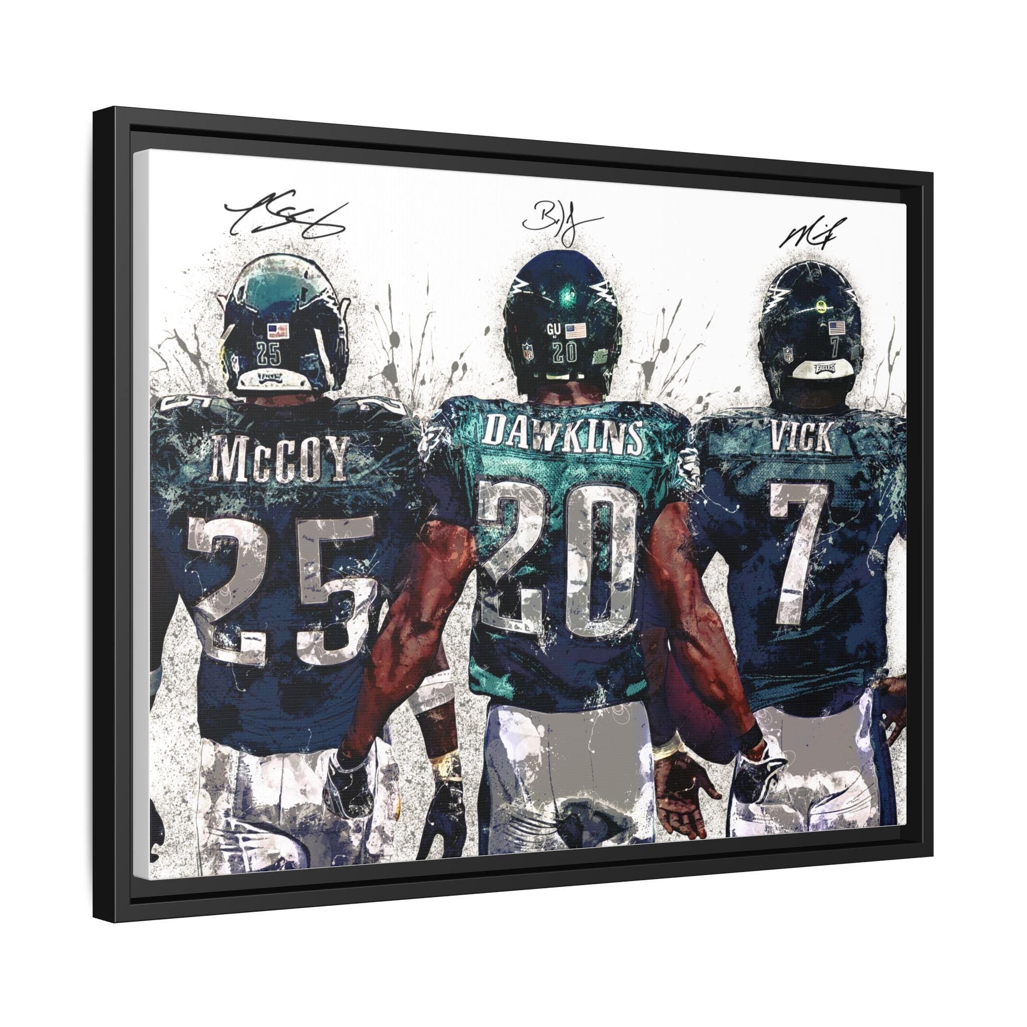 Brian Dawkins, Michael Vick, LeSean McCoy, Philadelphia Eagles, Canvas Wrap or Museum-Quality Poster, Fine Art, Man Cave, Kids room
