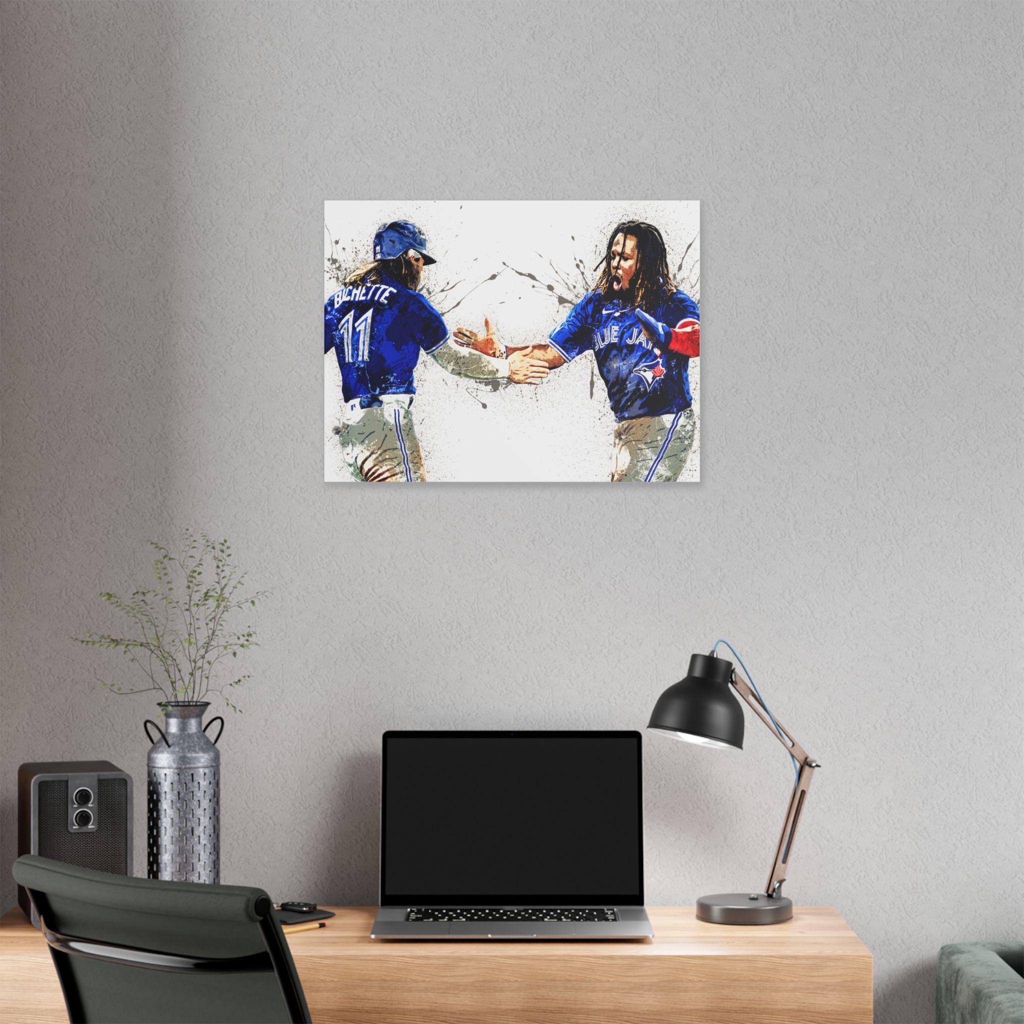 Bo Bichette, Vladimir Guerrero Jr Poster, Toronto Blue Jays, Gallery Canvas Wrap or Museum-Quality Poster, Man Cave, Kids room, Office