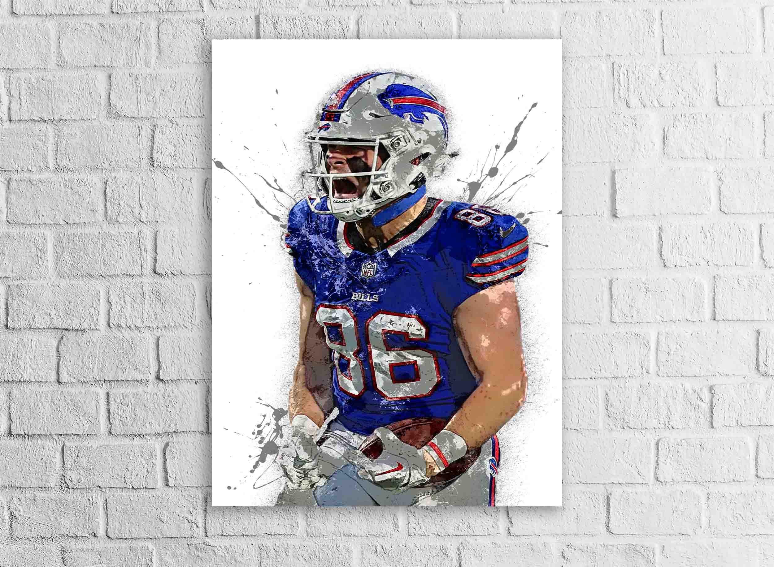 Dalton Kincaid Poster, Buffalo Bills, Gallery Canvas Wrap or Museum-Quality Poster, Fine Art, Wall Decor, Man Cave, Kids room