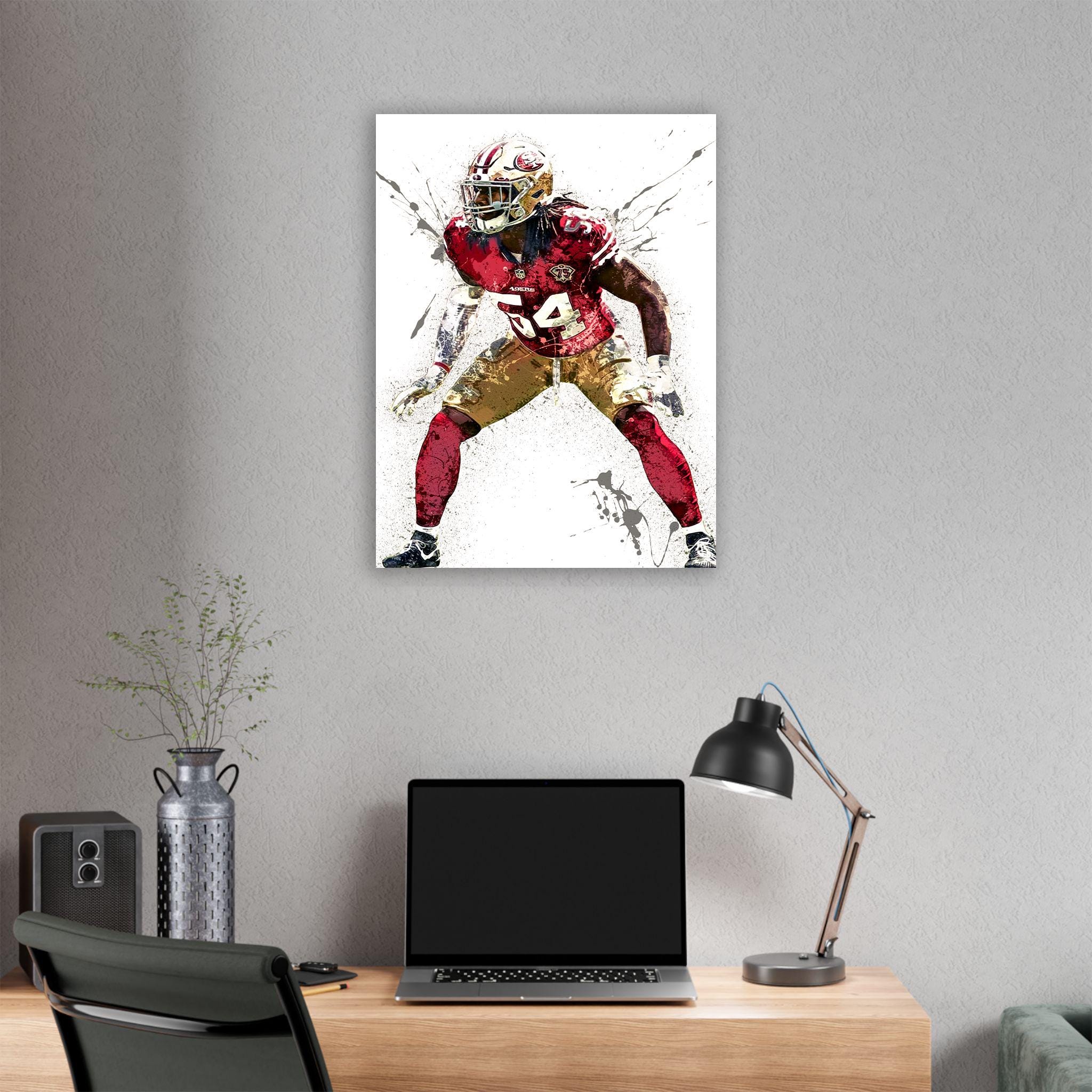 Fred Warner, San Francisco 49ers, Gallery Canvas Wrap or Museum-Quality Poster, Fine Art, Wall Decor for Man Cave, Kids room, Dorm