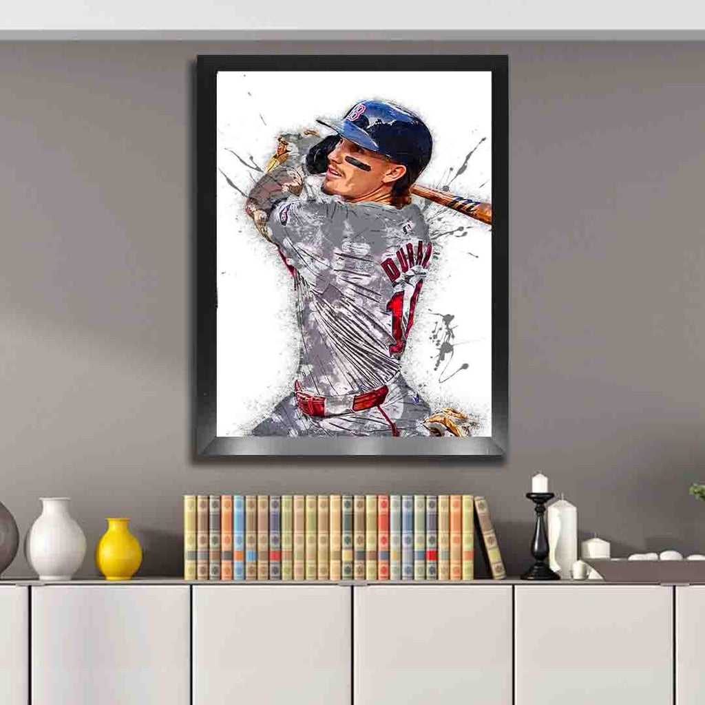 Jarren Duran Poster, Boston Red Sox, Gallery Canvas Wrap or Museum-Quality Poster Print, Fine Art, Man Cave, Office or Kids Room