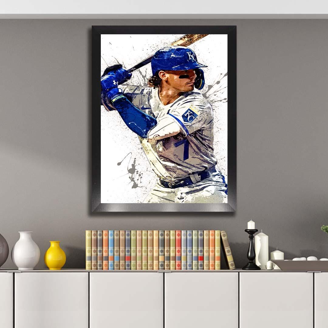 Bobby Witt Jr Poster, Kansas City Royals, Gallery Canvas Wrap or Museum-Quality Poster, Fine Art, Man Cave, Kids room, Dorm Room, Kids Room