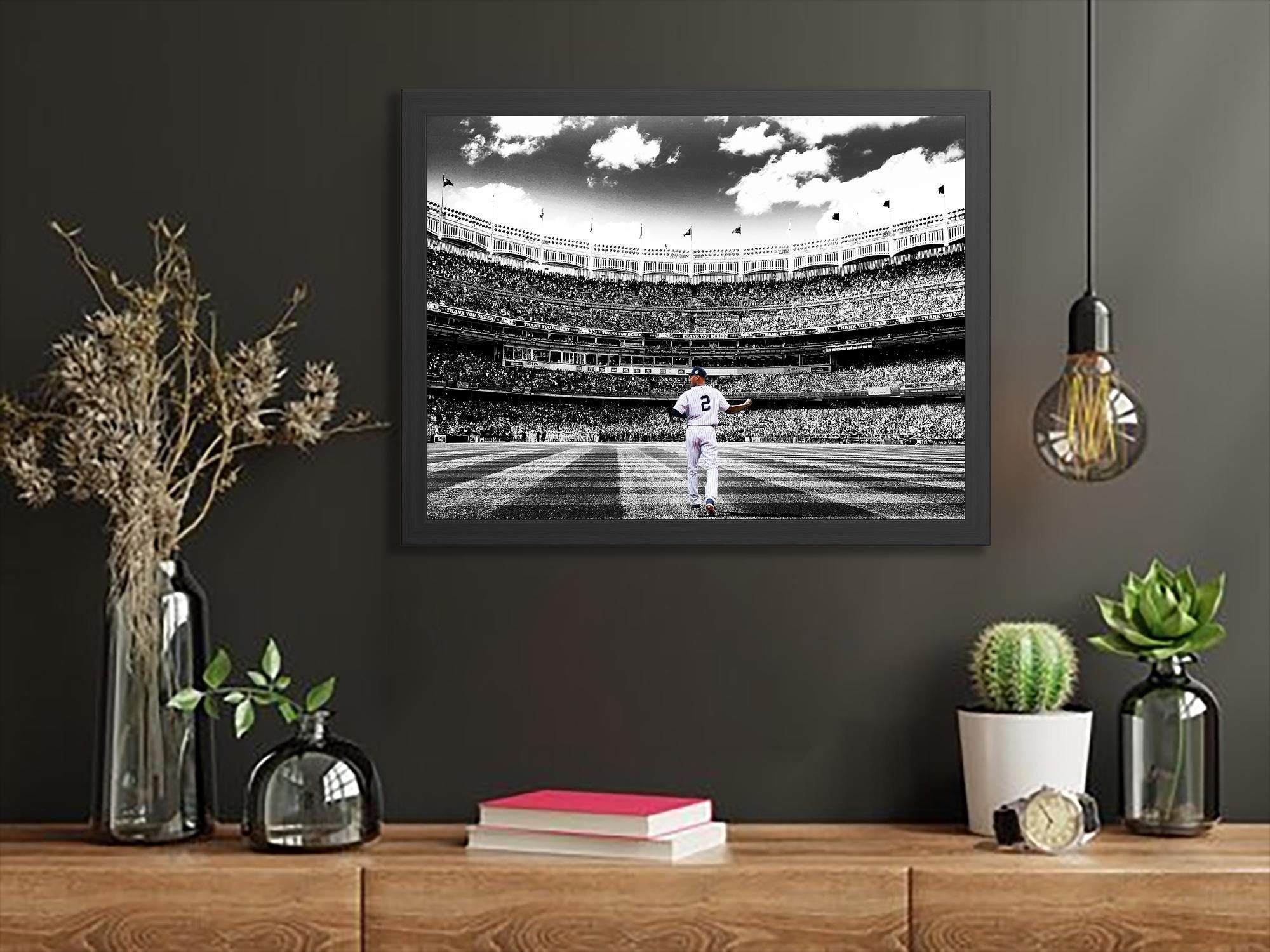 Derek Jeter, Final Farewell, NY Yankees, Canvas Wrap or Museum-Quality Poster Print, Fine Art Wall Decor for Man Cave, Office or Dorm Room