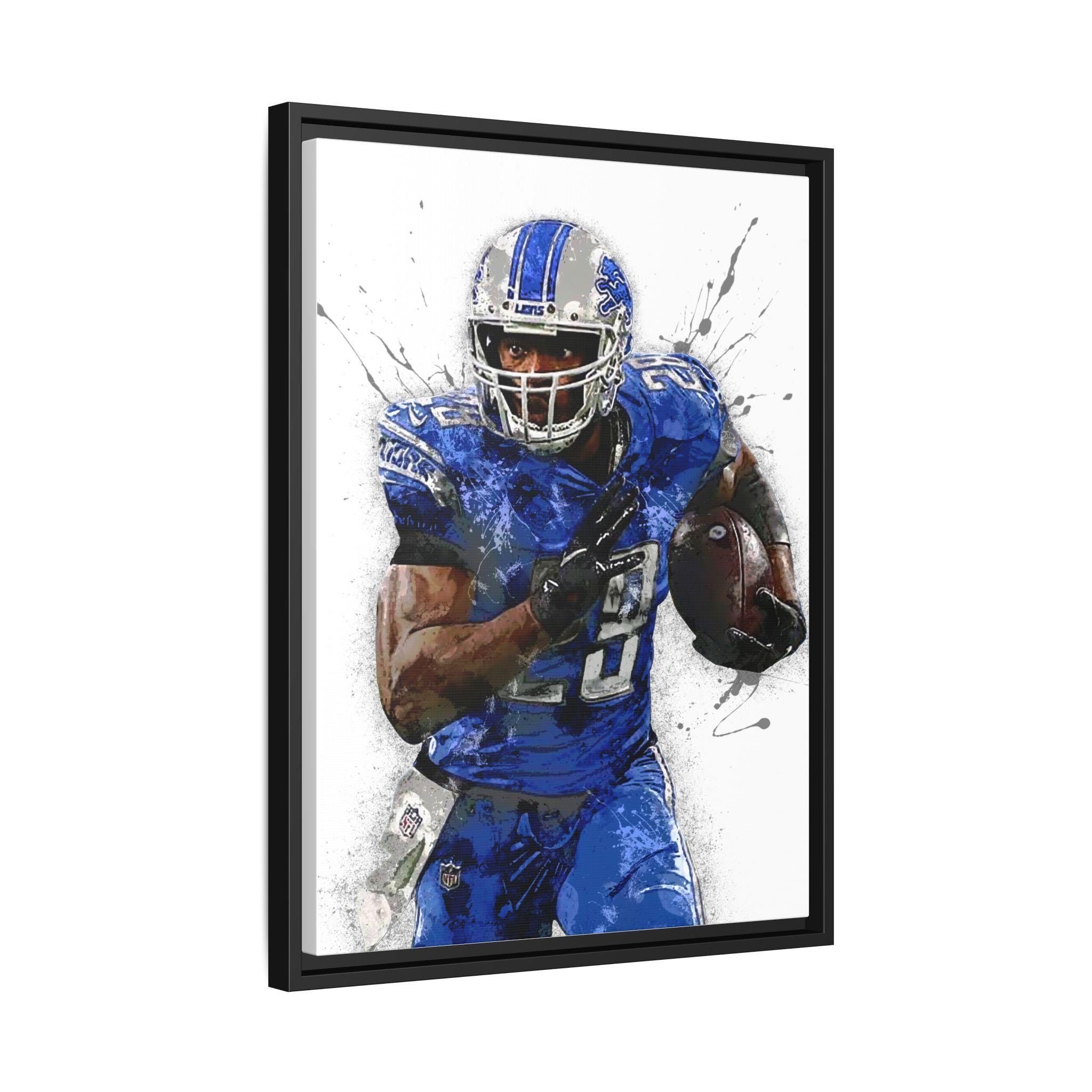 Adrian Peterson Poster, Detroit Lions, Gallery Canvas Wrap or Museum-Quality Poster, Fine Art, Wall Decor for Man Cave, Kids room, Dorm Room