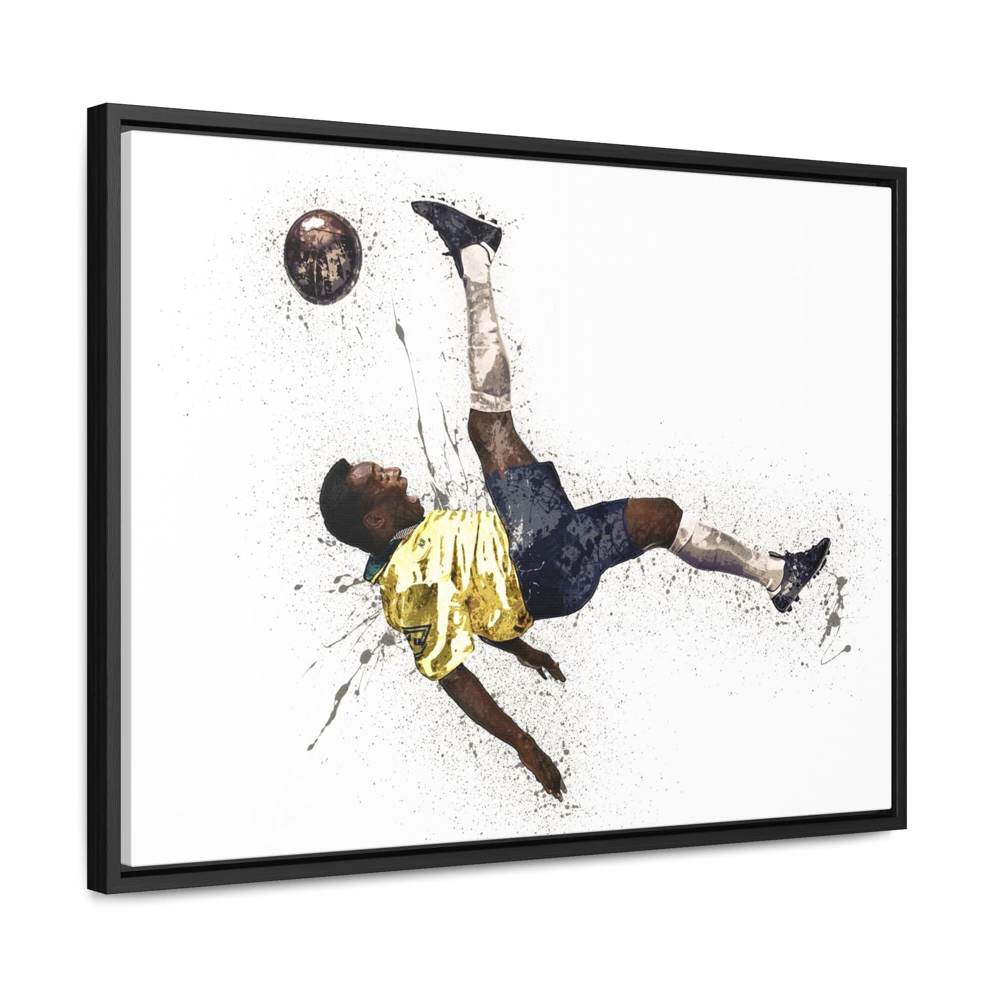 Pele Poster Print, Iconic Kick, Gallery Canvas Wrap or Museum-Quality Poster, Fine Art, Man Cave, Kids room, Dorm Room